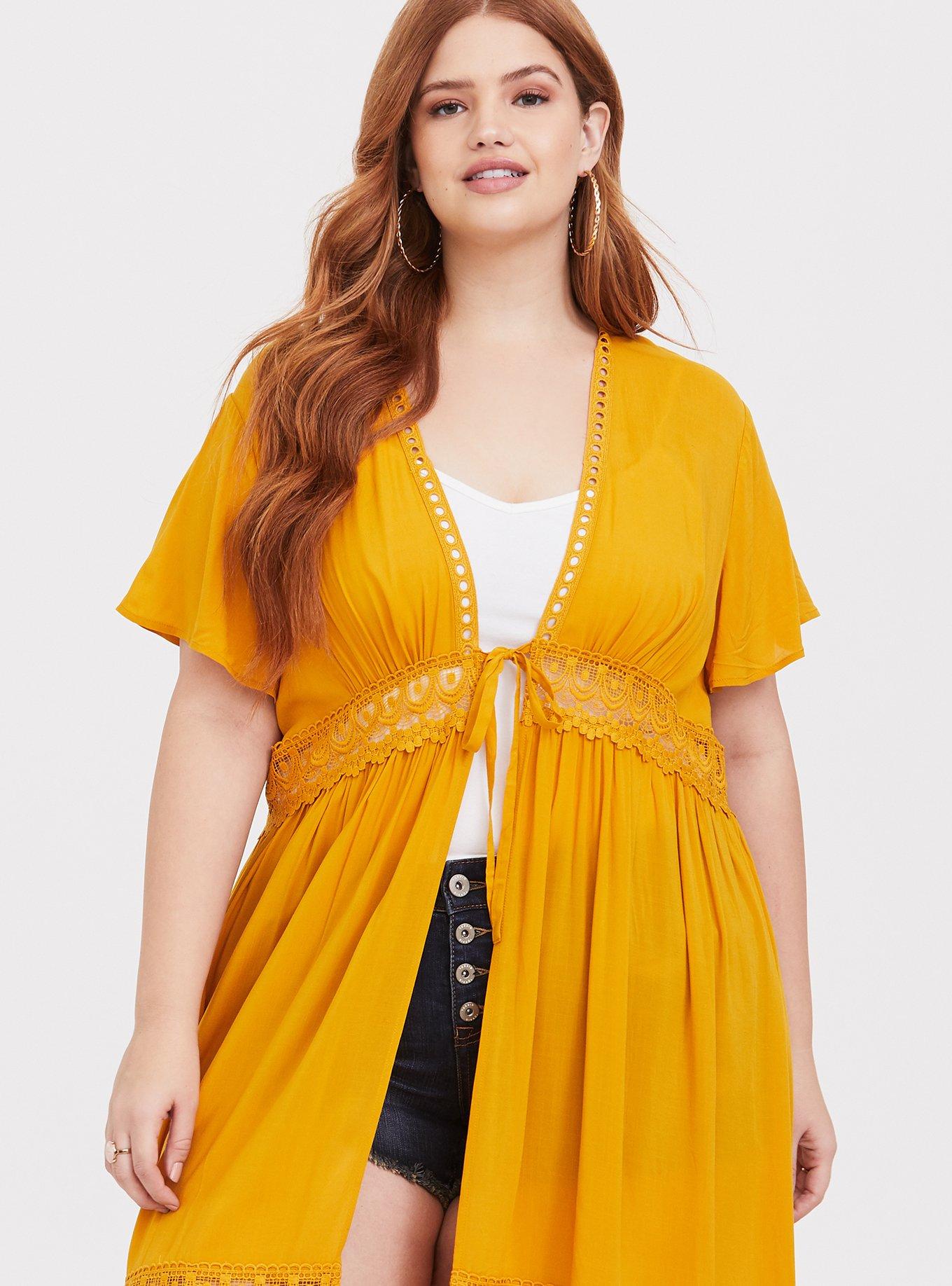 Plus size 2025 yellow duster