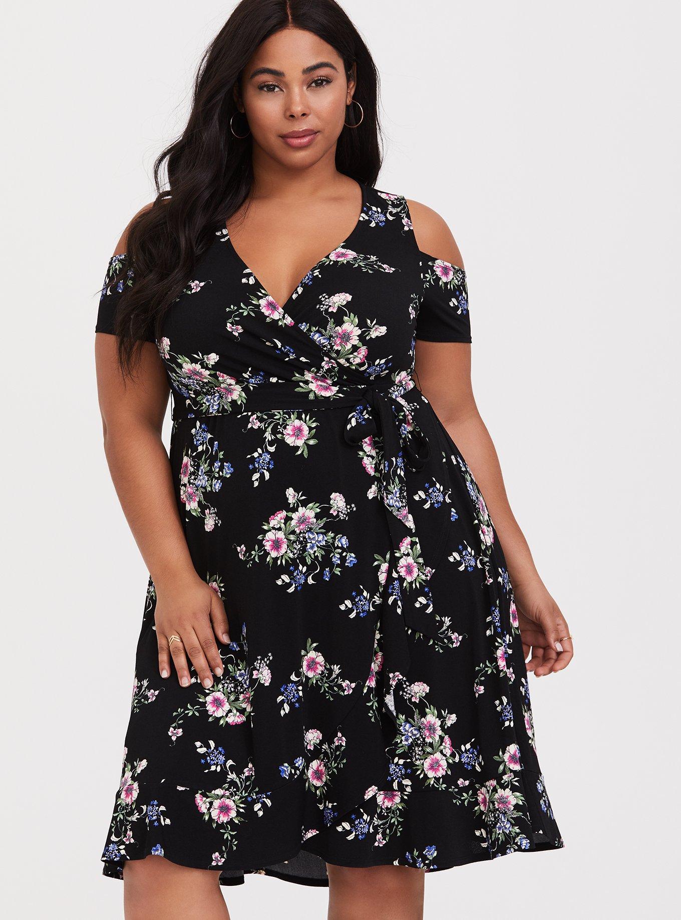 Torrid black best sale dress with flowers