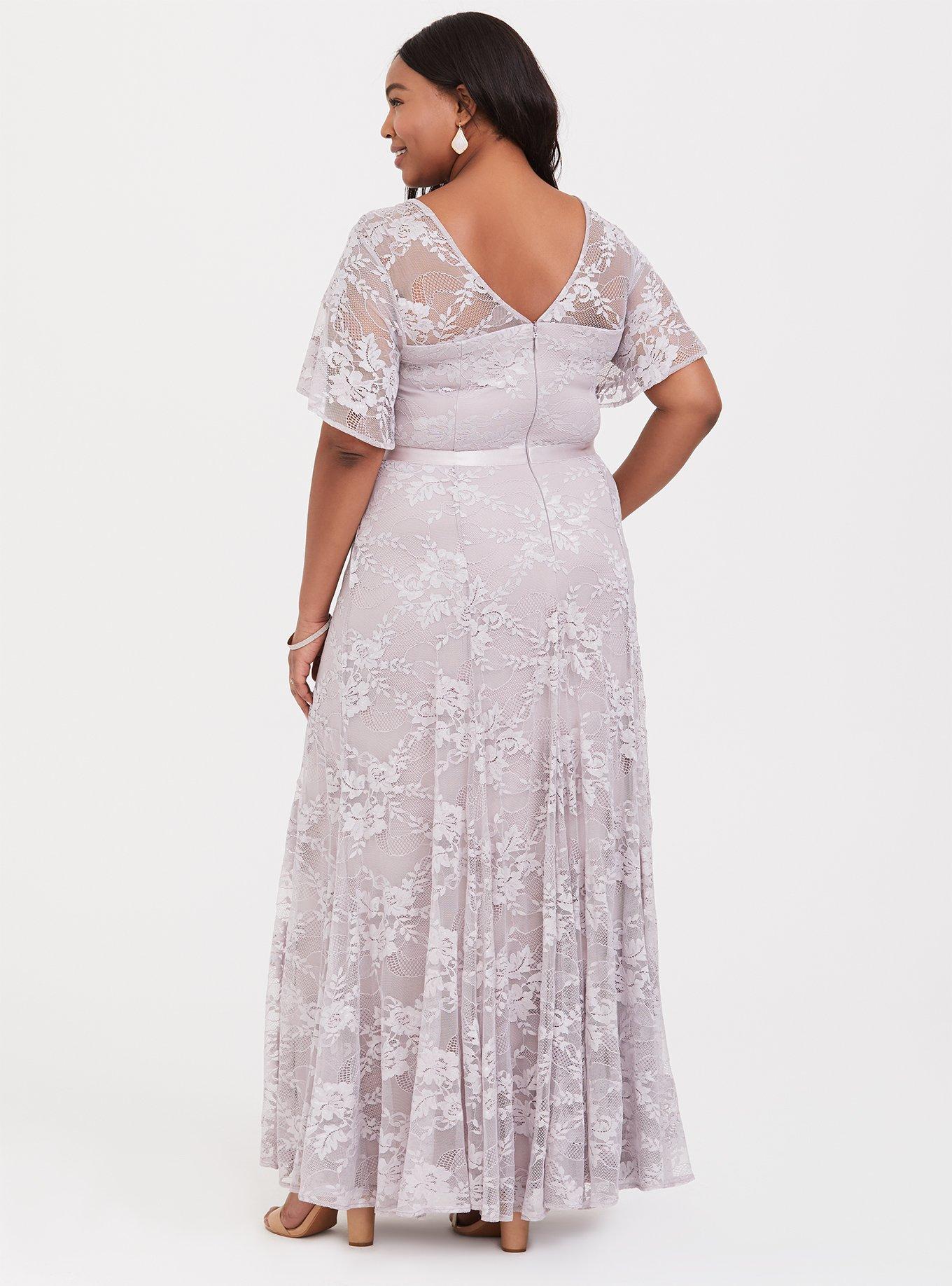 Plus Size - Special Occasion Lilac Purple Lace Gown - Torrid