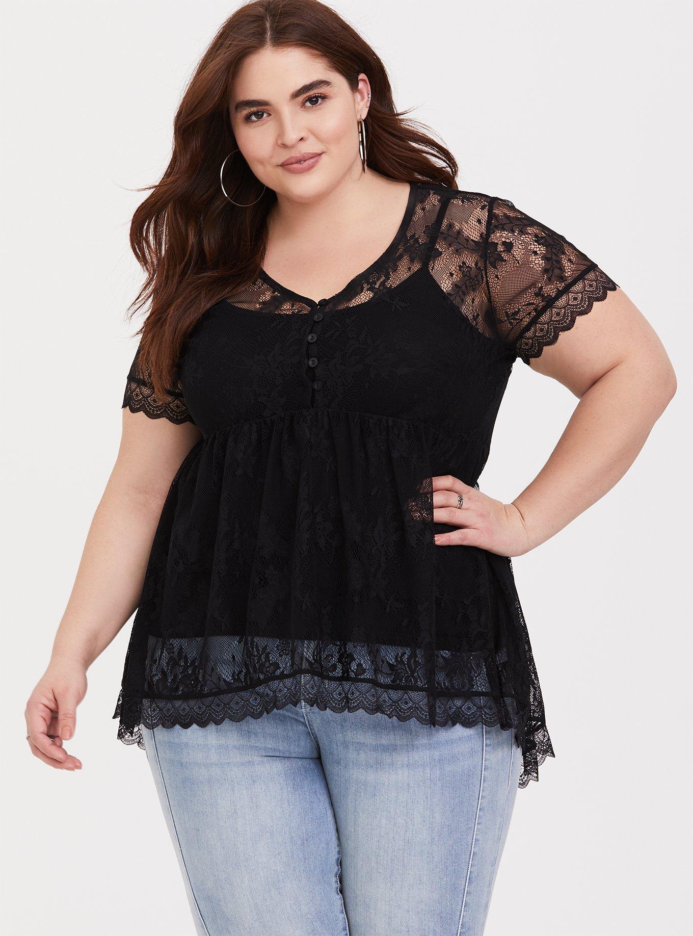 NWT Plus Size 1 1X 14/16 Torrid Black Lace Keyhole Bralette