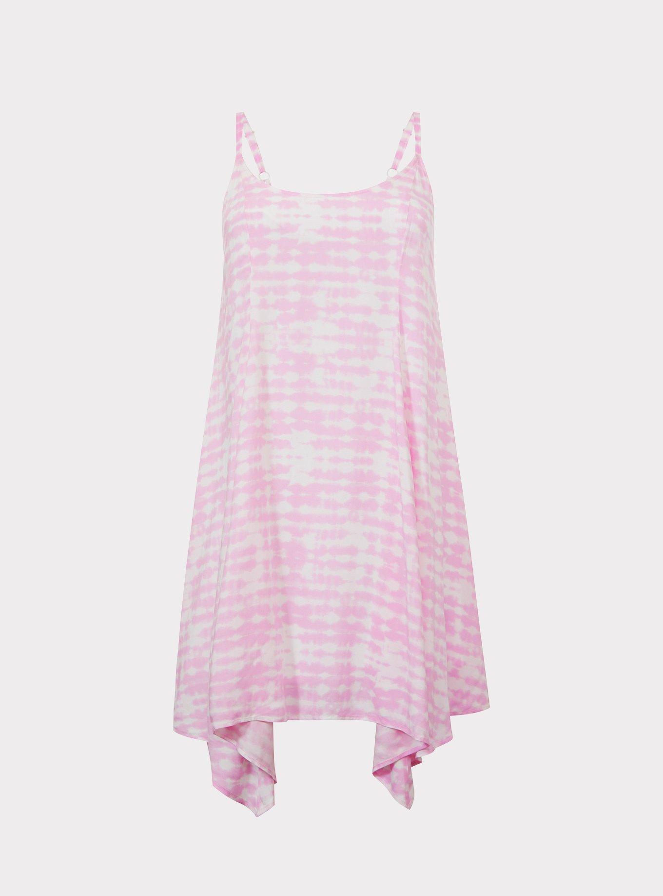 Plus Size - Pink Tie-Dye Challis Handkerchief Dress - Torrid
