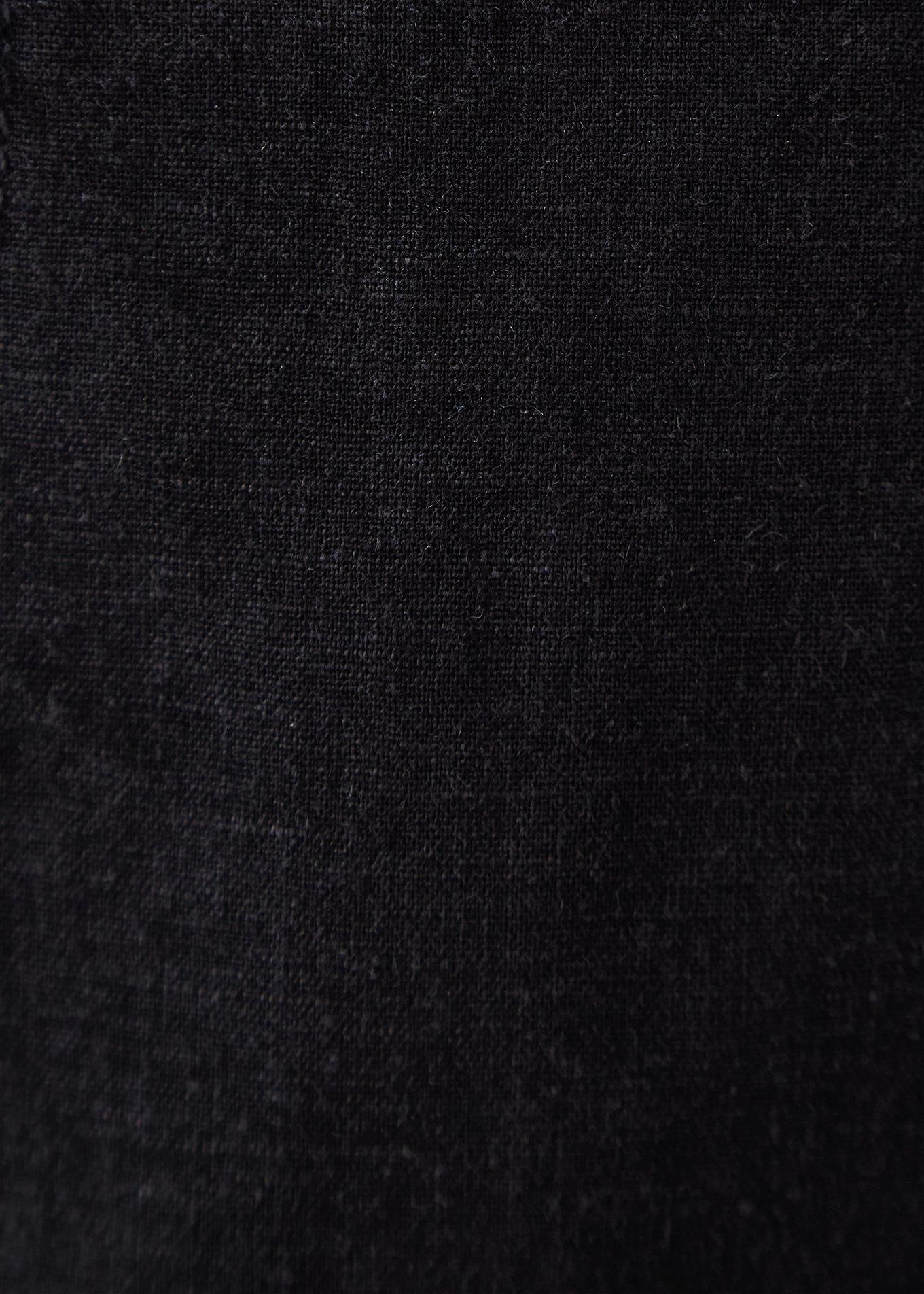 Black Linen Culotte Overall, BLACK, alternate