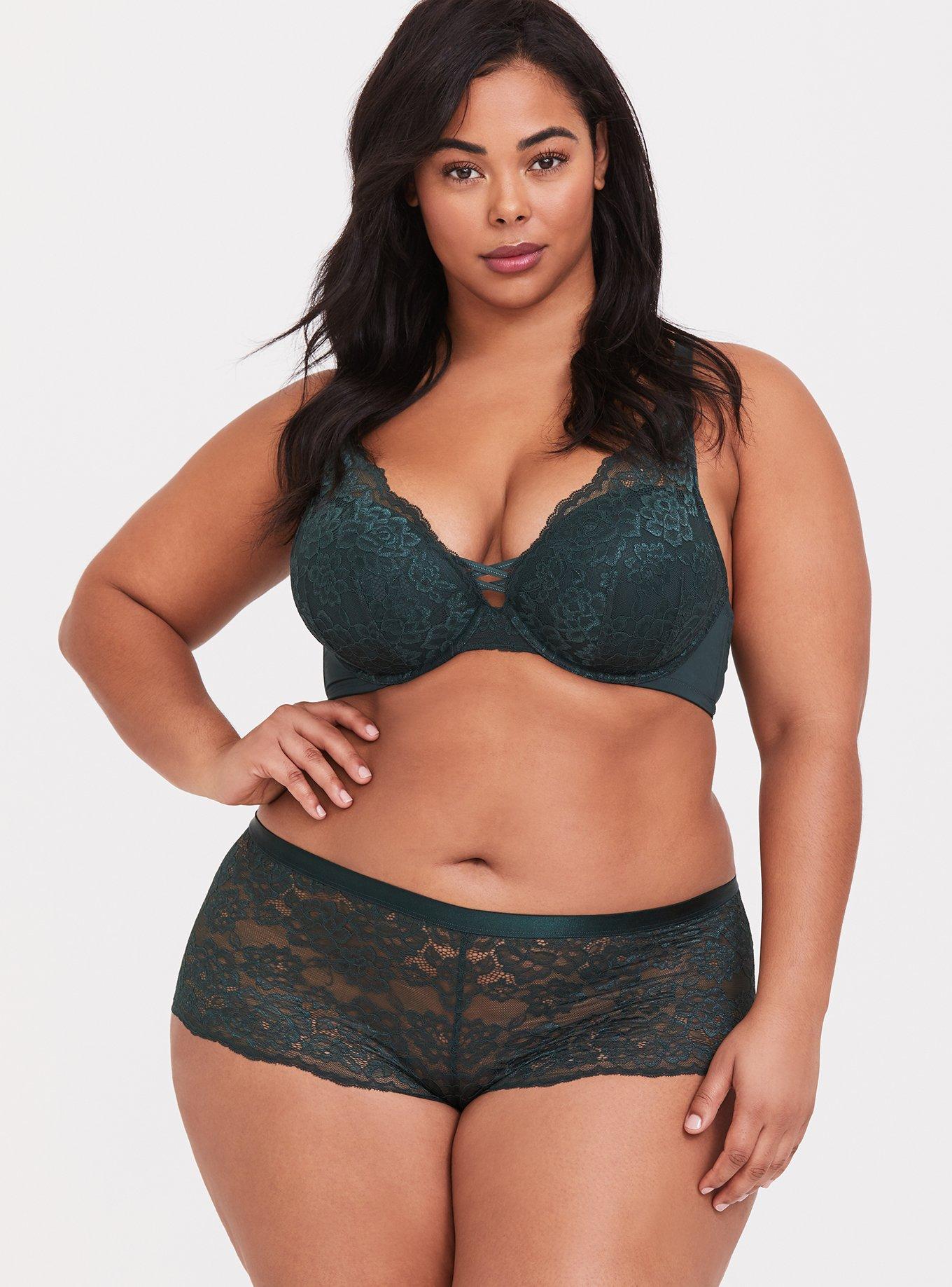 Plus Size - Lace Mid-Rise Cheeky Mini Lattice Back Panty - Torrid