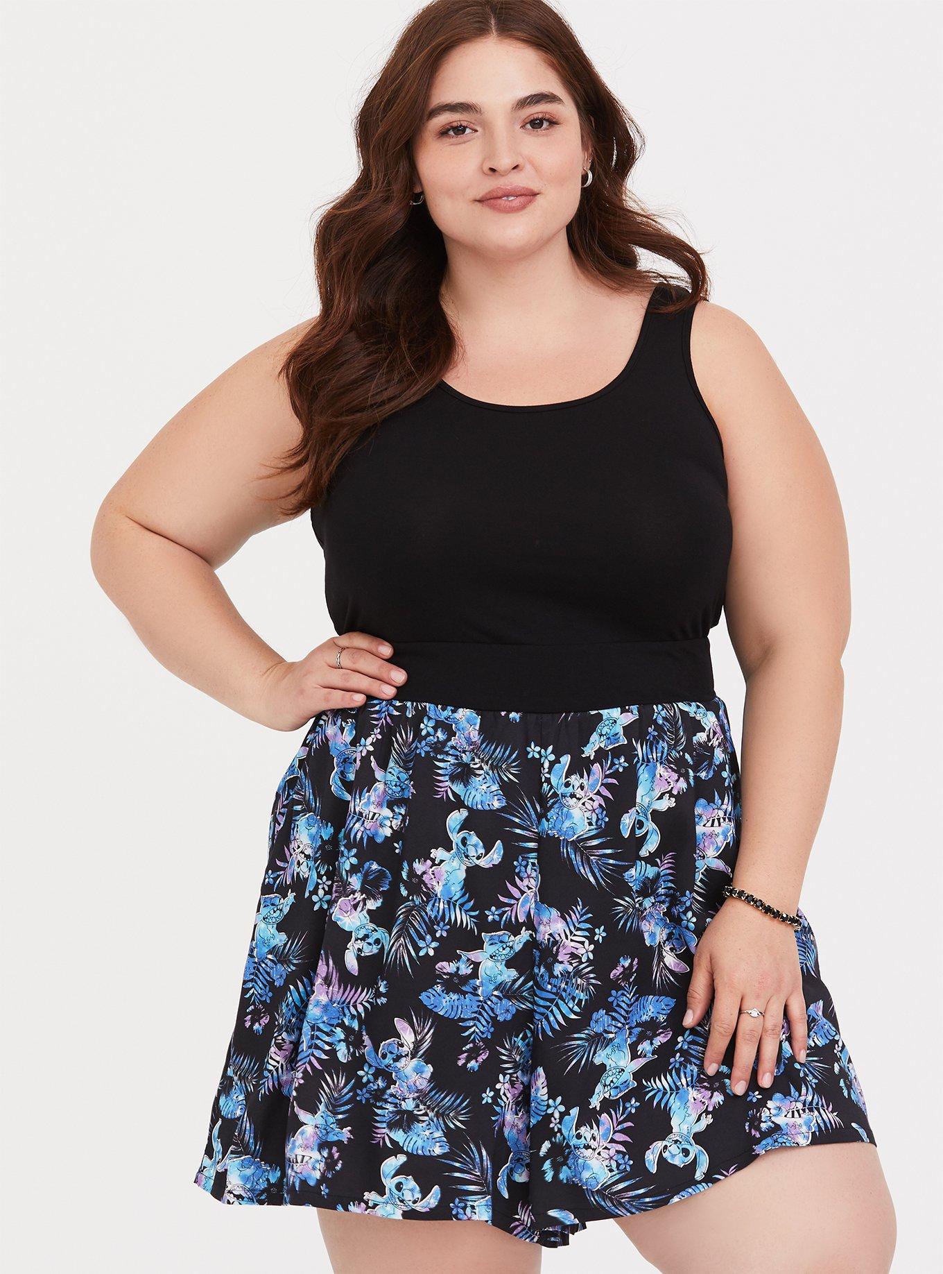 Disney Lilo & Stitch Tropical Print Romper, DEEP BLACK, hi-res