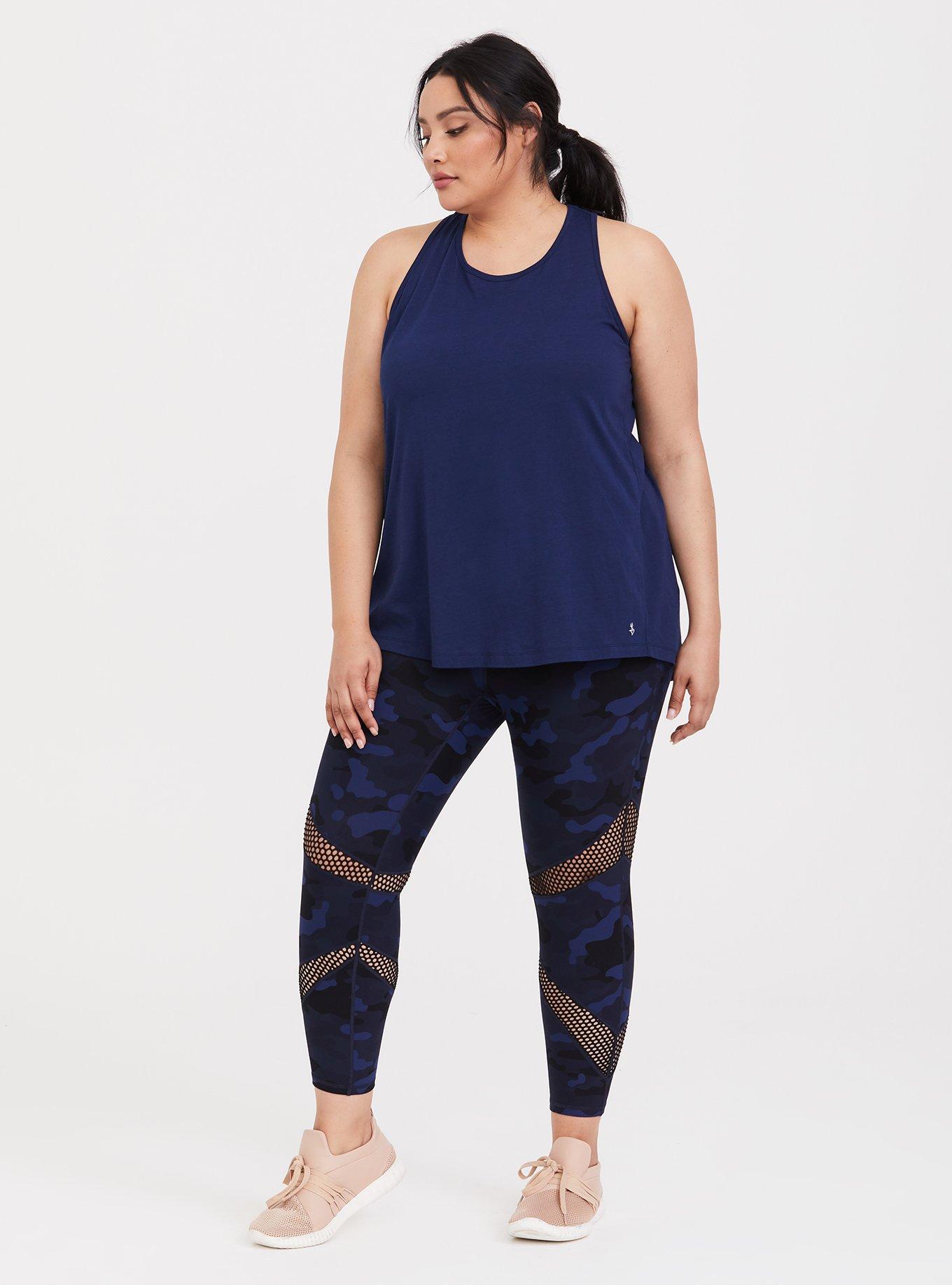 Navy Camo Crop Active Legging, , alternate