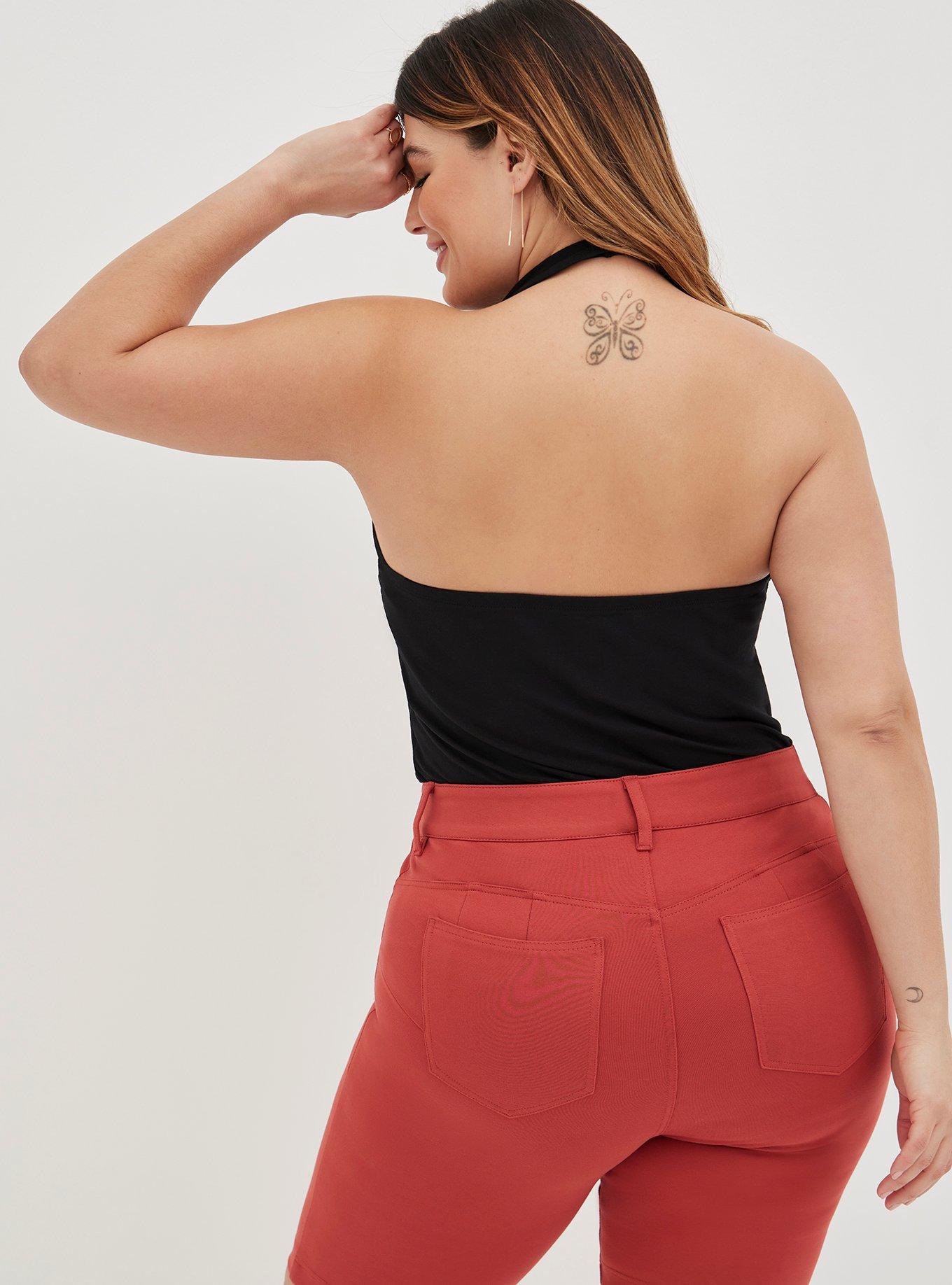 Red halter best sale top plus size