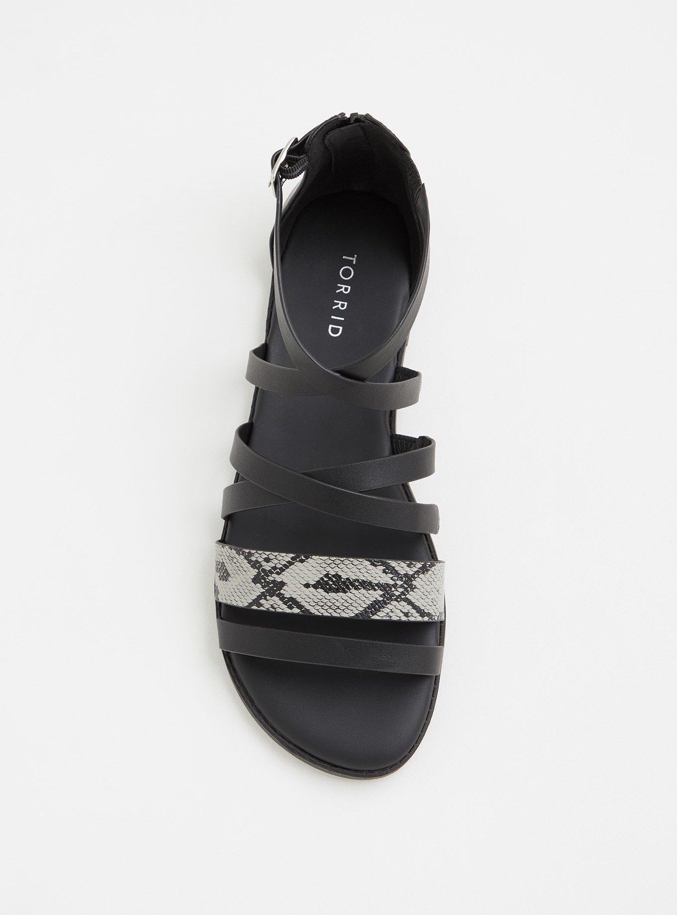 Printed Gladiator Sandal (WW), BLACK, alternate