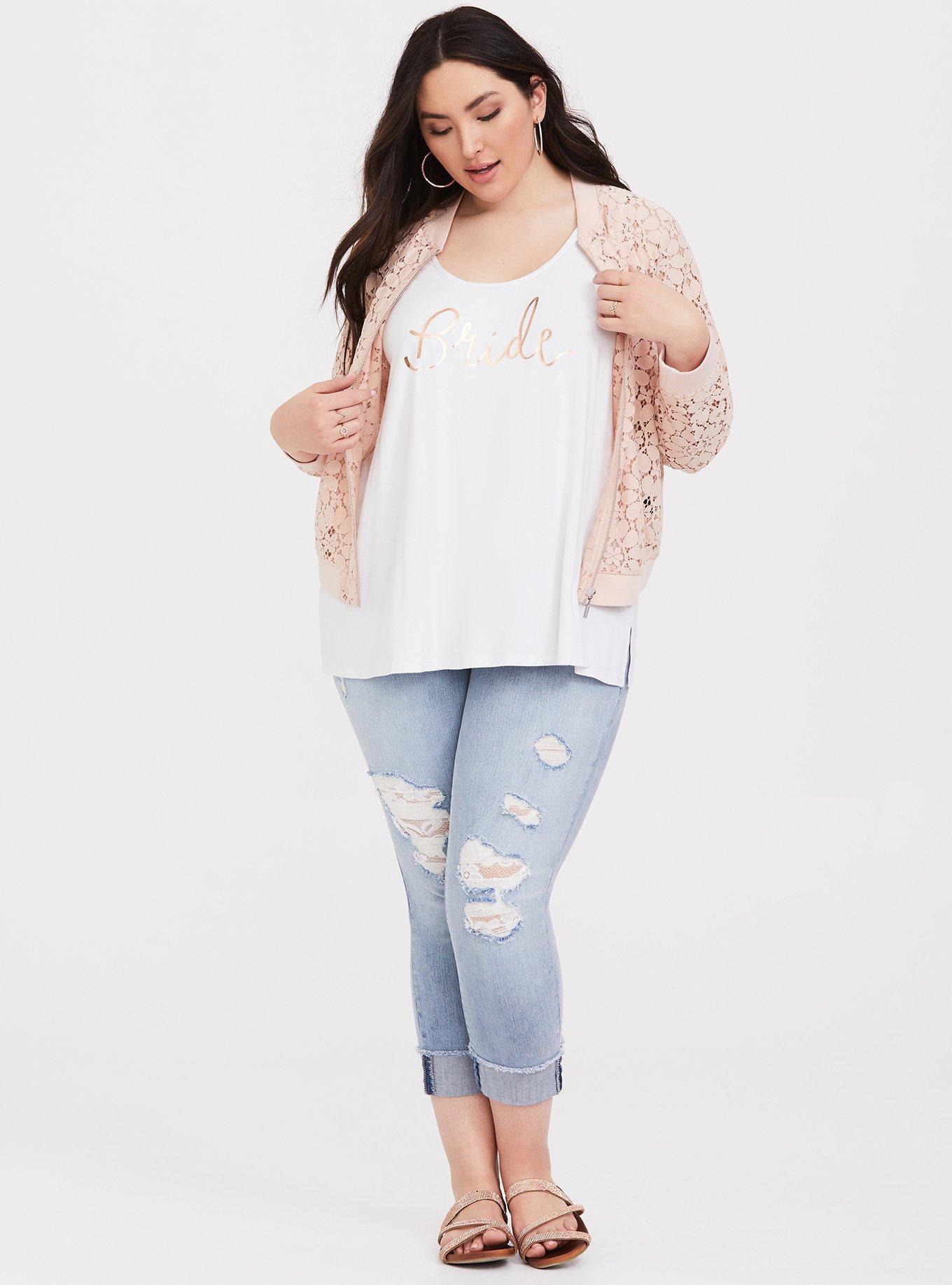 White Strappy Bride Slim Fit Tank, WHITE, alternate