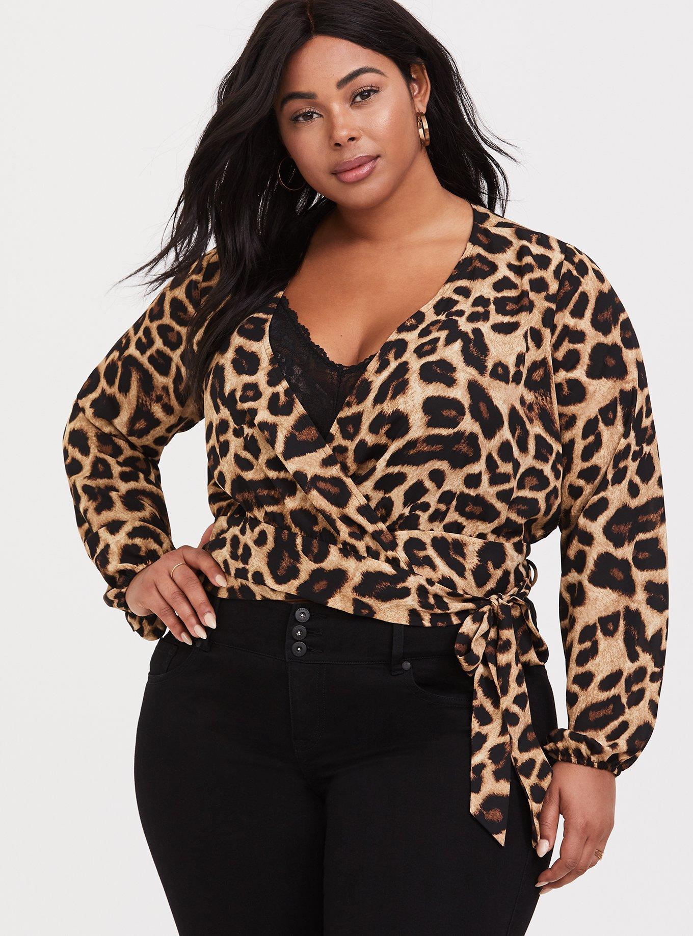 トップス ARMAGEDON DOUBLE SIDE PRINT XL Plus Size - Leopard Wrap Blouse - Torrid