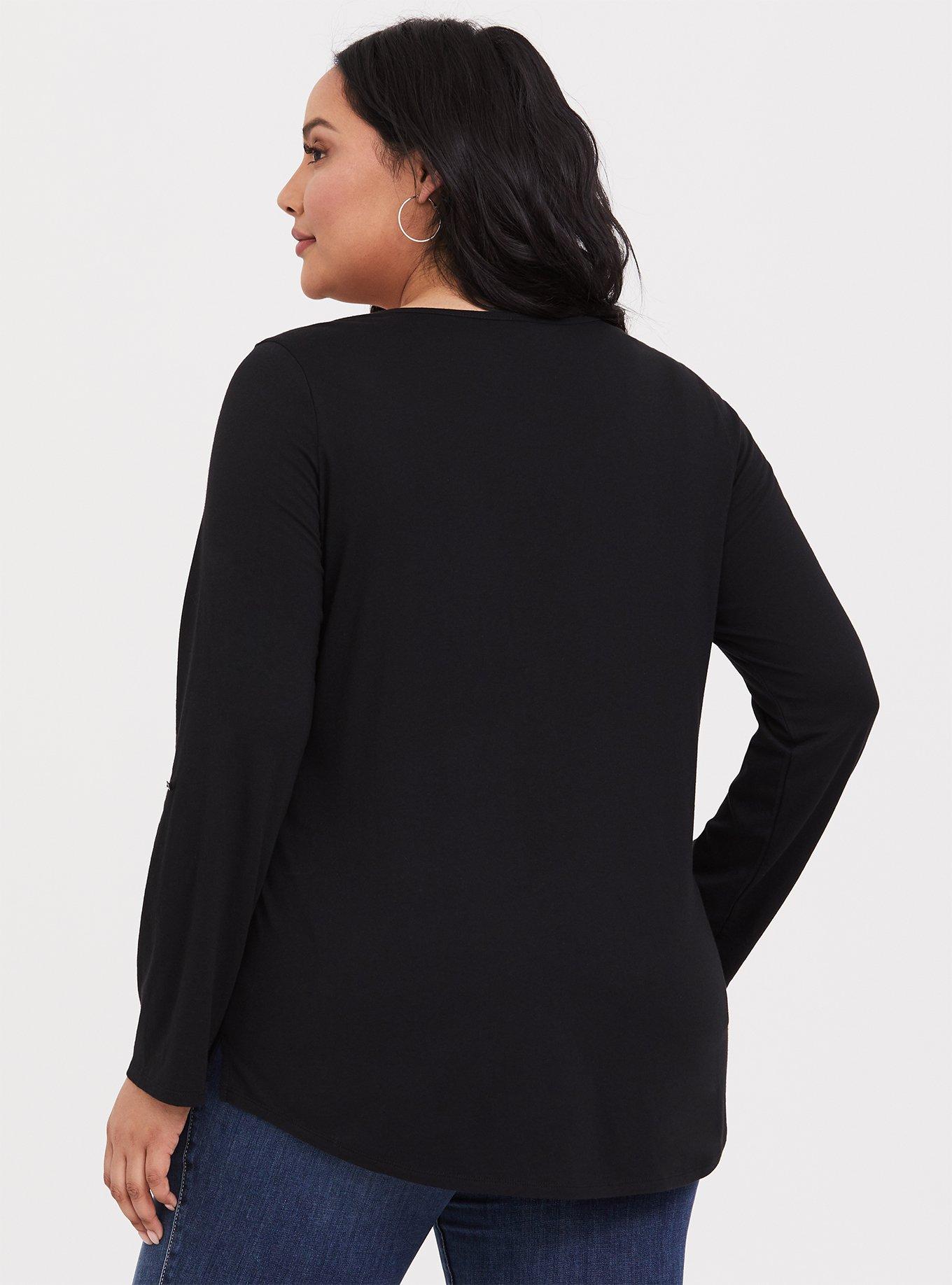 Plus Size Girlfriend Heritage Cotton Henley Long Sleeve Tee, , alternate