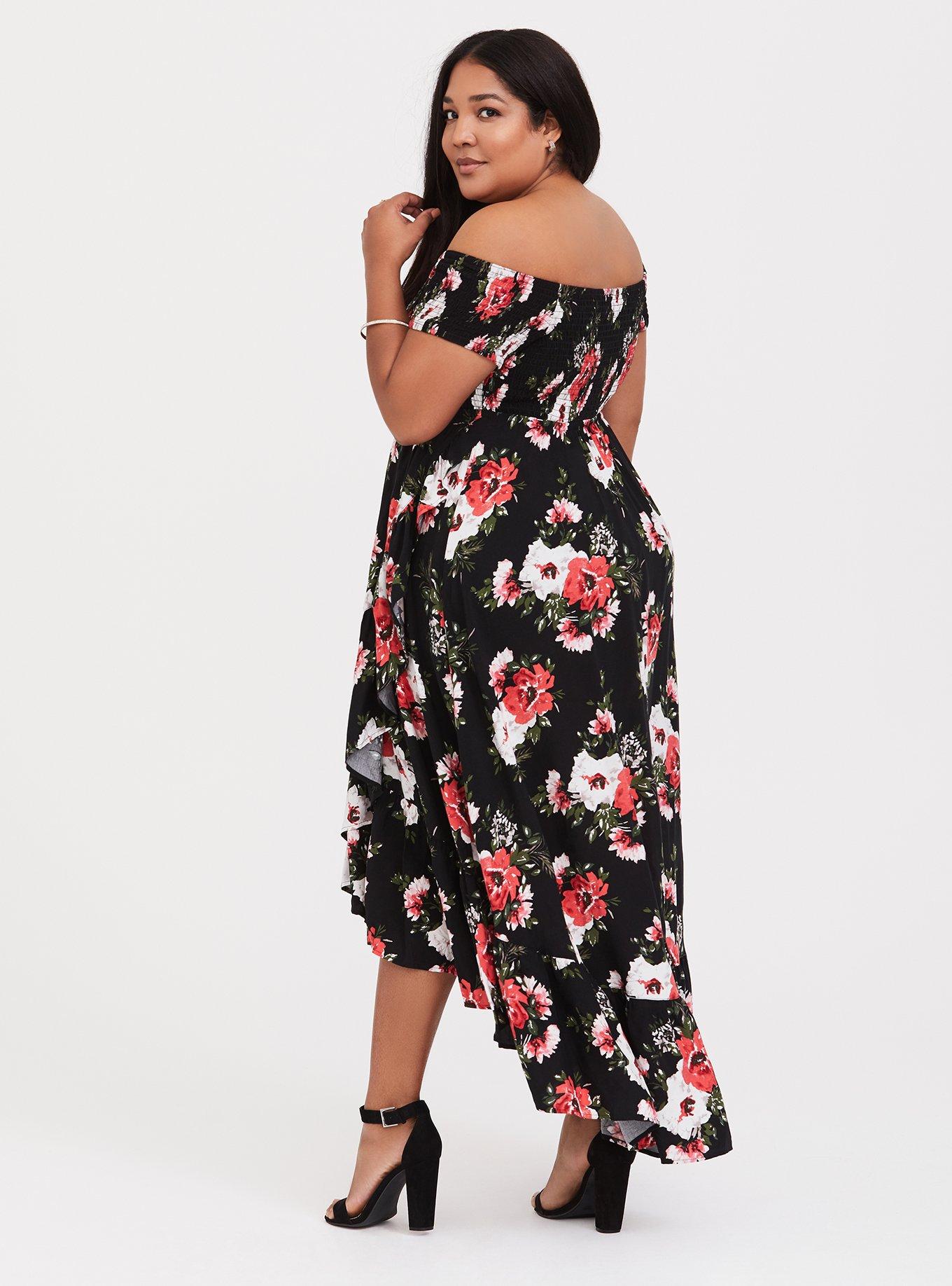 Plus Size - Torrid Insider Floral Print Cold Shoulder Lace Bustier Maxi  Dress - Torrid