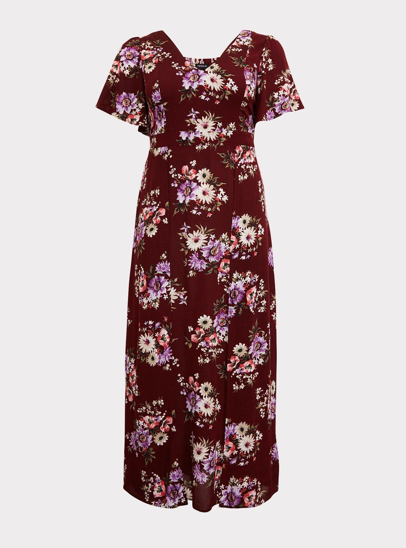 princess polly baby blue dress Women's White/burgundy floral Tie-belt Shirt Dress