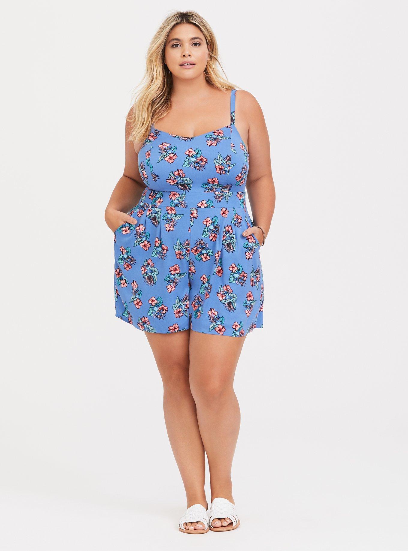 Plus Size Disney Lilo Stitch Tropical Romper Torrid