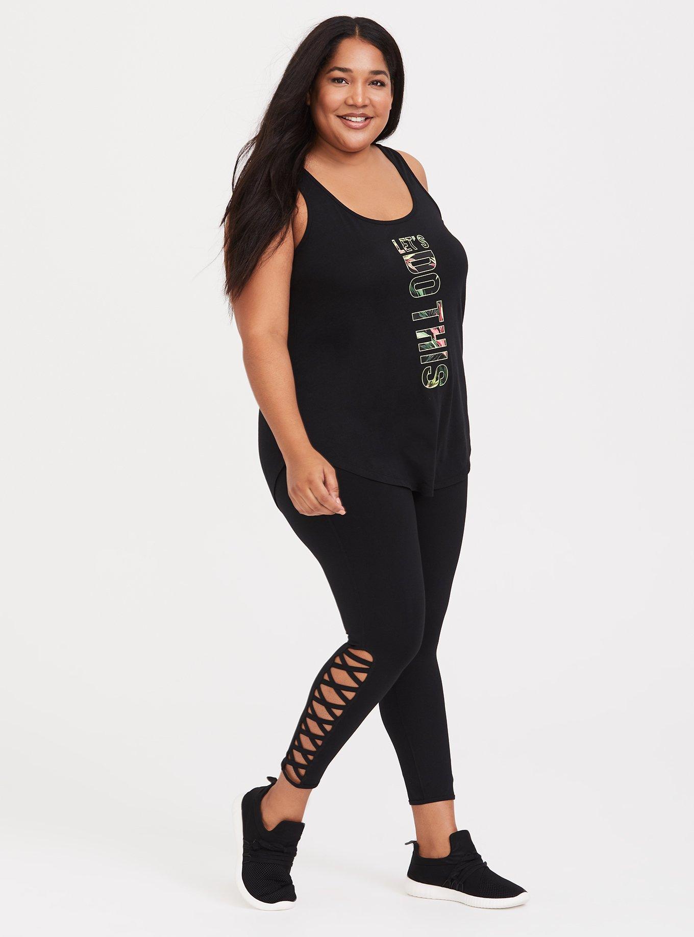 Performance Core Crop Lattice Detail Active Legging, DEEP BLACK, alternate