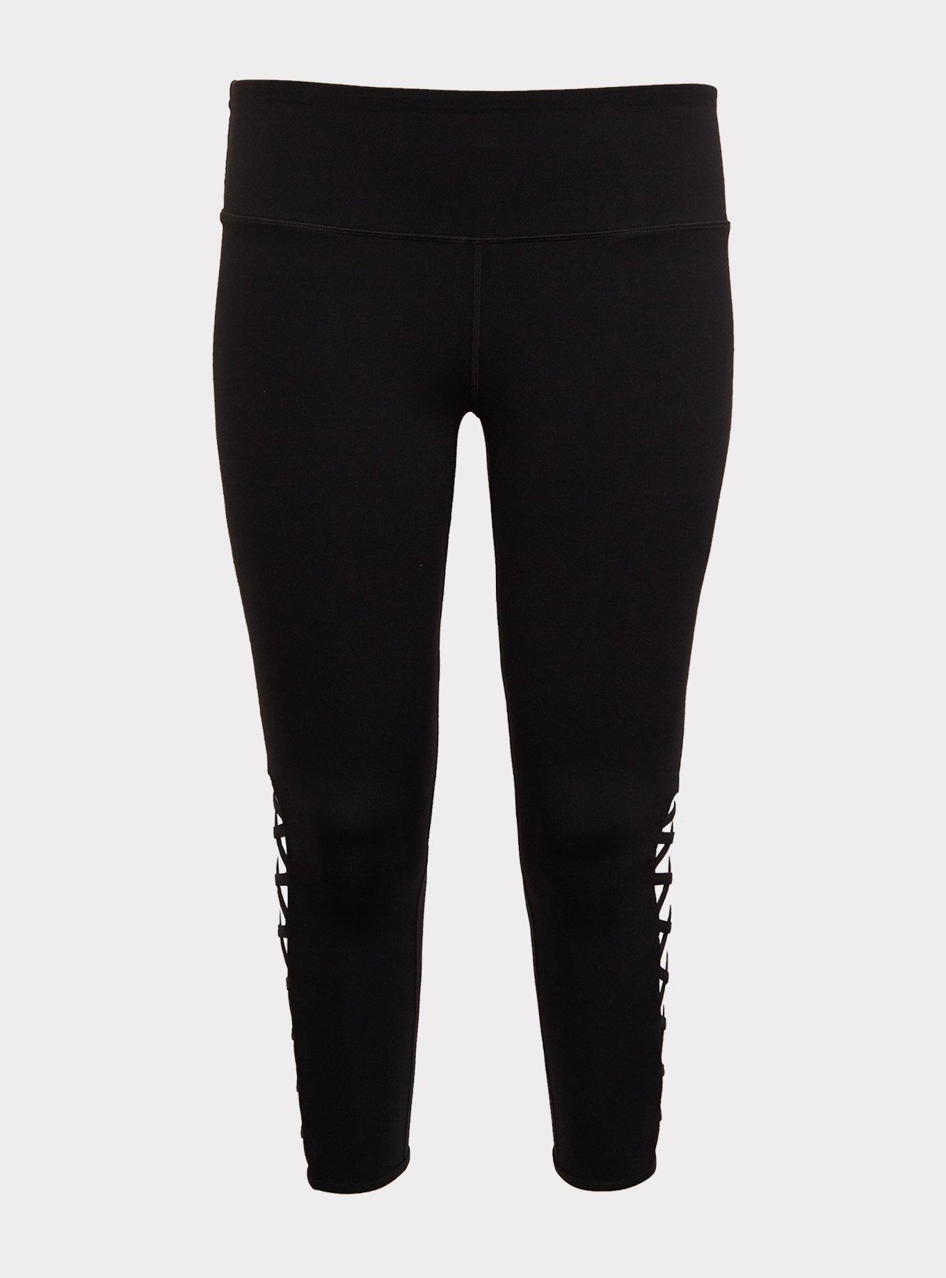 Performance Core Crop Lattice Detail Active Legging, DEEP BLACK, hi-res
