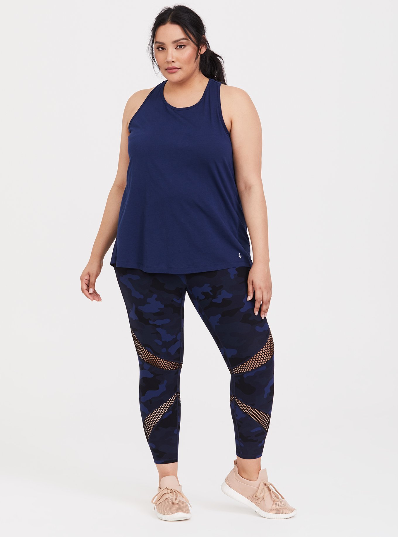 Plus Size - Performance Cotton Split Back Sleeveless Active Tank - Torrid