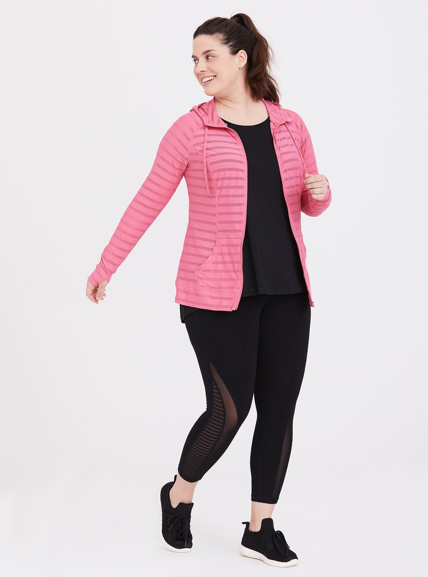 Plus Size Performance Cotton Split Back Sleeveless Active Tank, DEEP BLACK, alternate