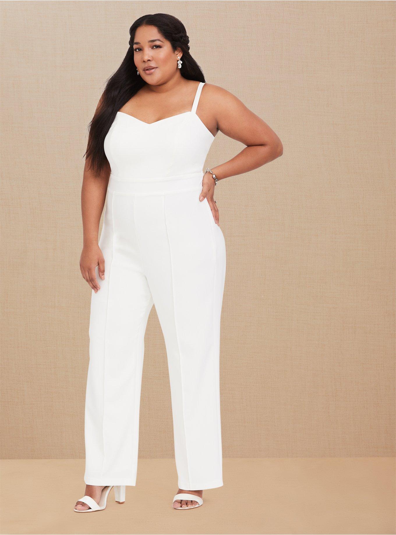 Plus Size - Special Occasion Ivory Wide Leg Jumpsuit - Torrid