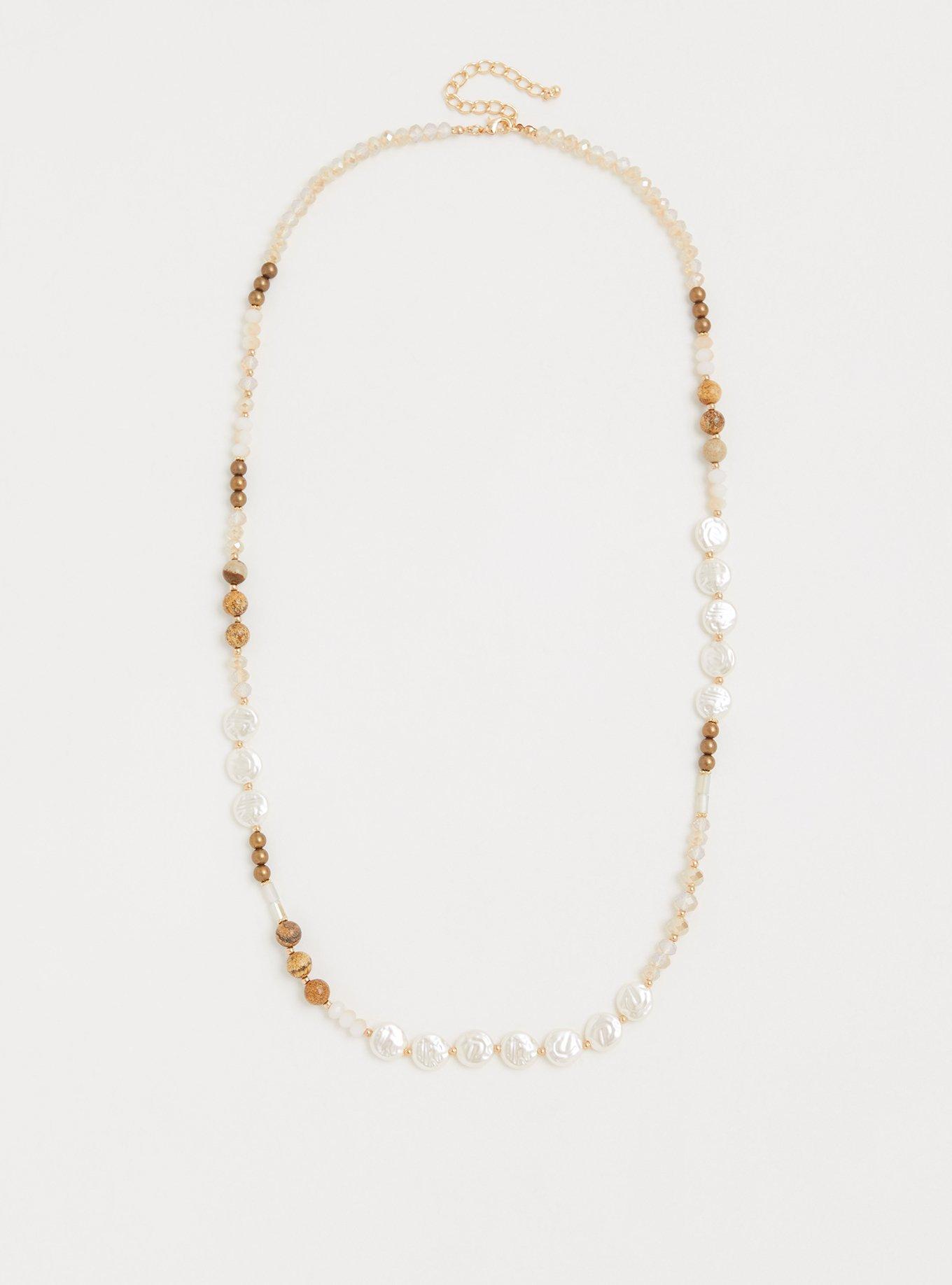Plus Size - Pearl and Stone Necklace - Torrid