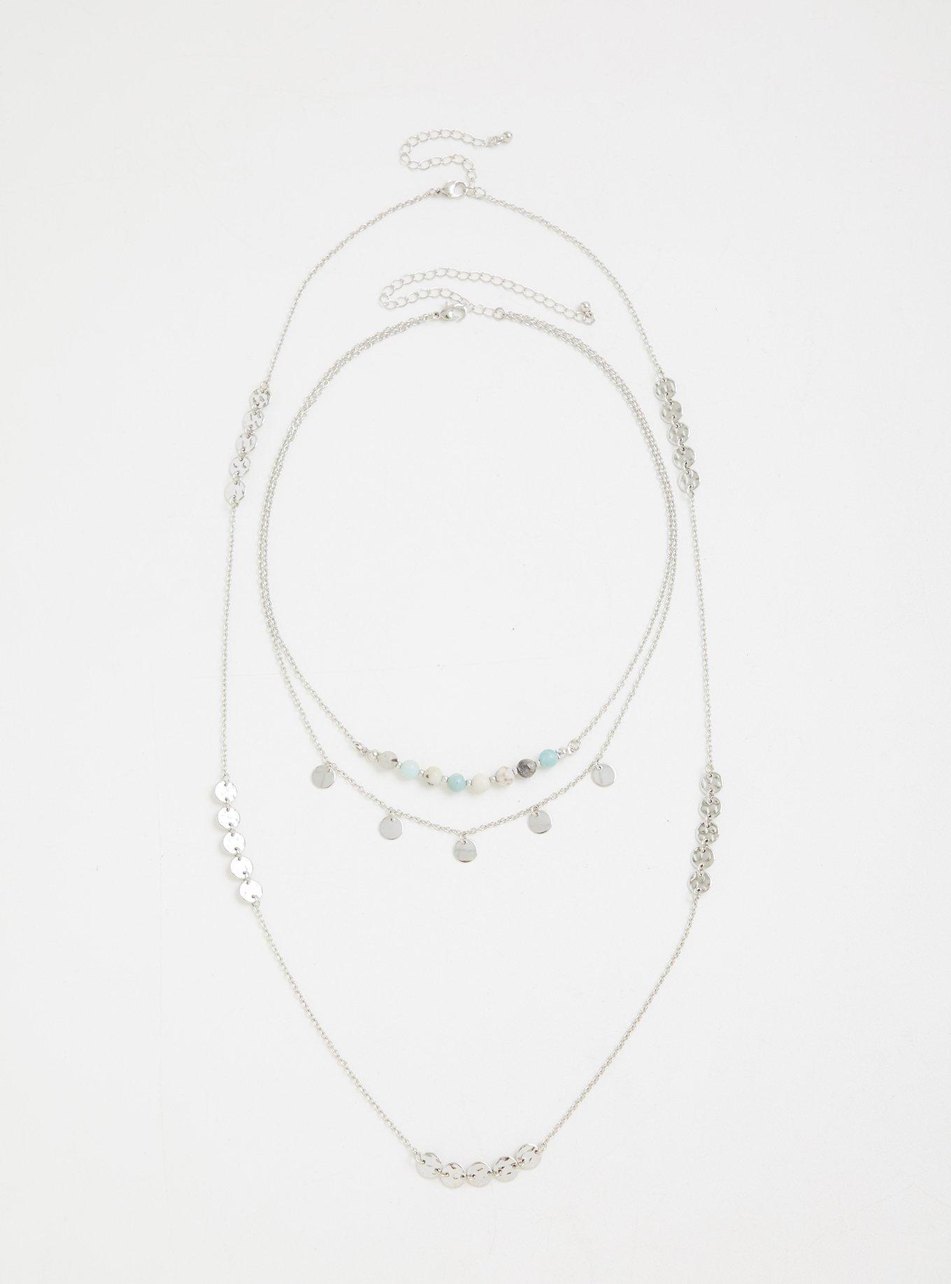 Bead and Disc Layer Necklace - Set of 2, , hi-res