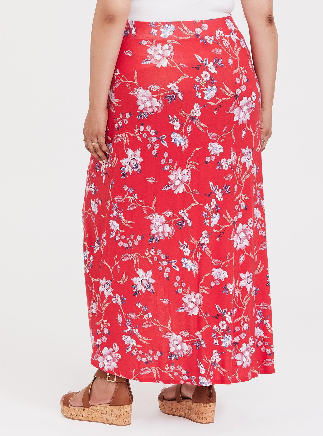 Floral jersey shop maxi skirt