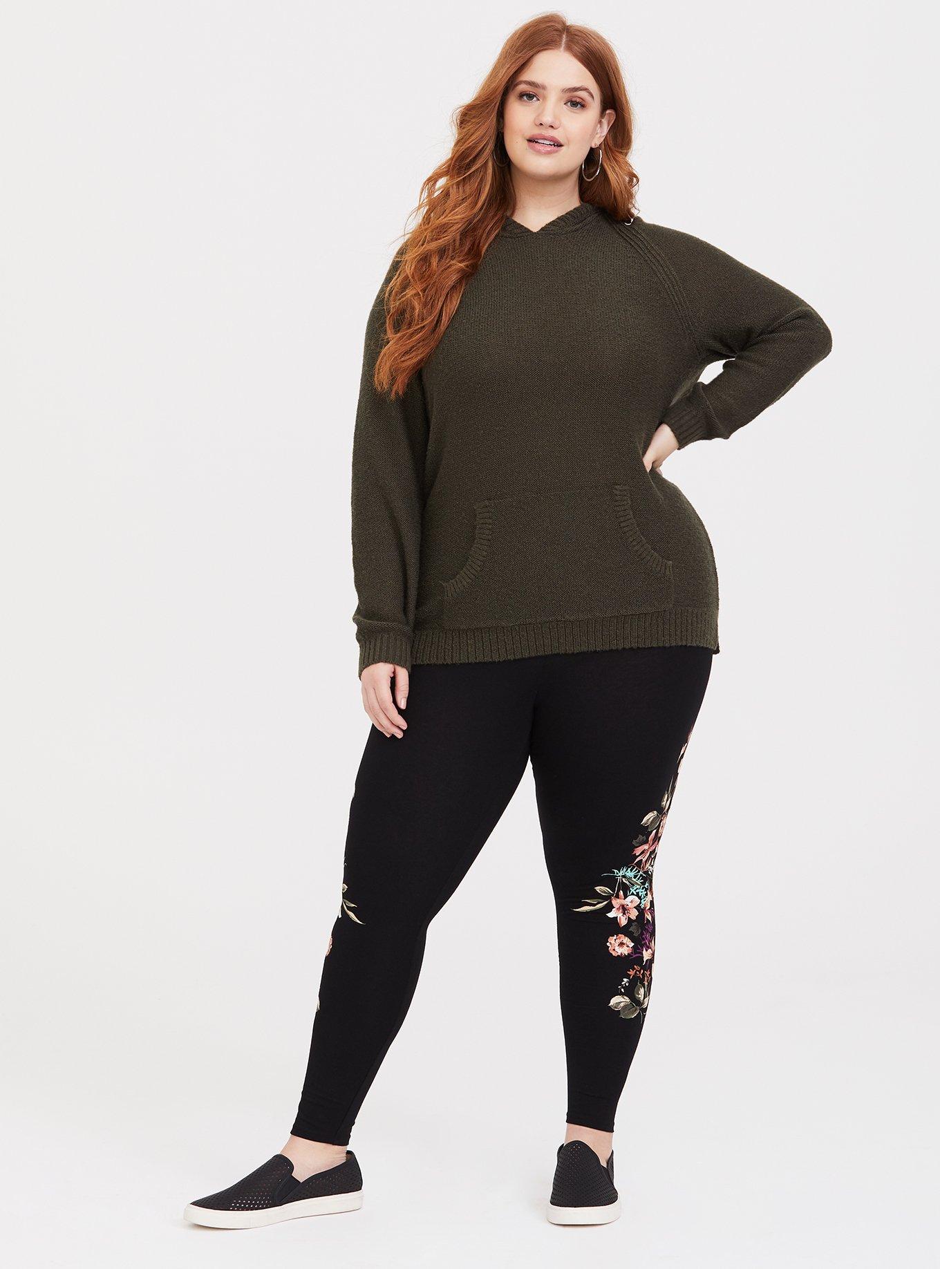 Plus Size - Premium Legging - Floral Black - Torrid