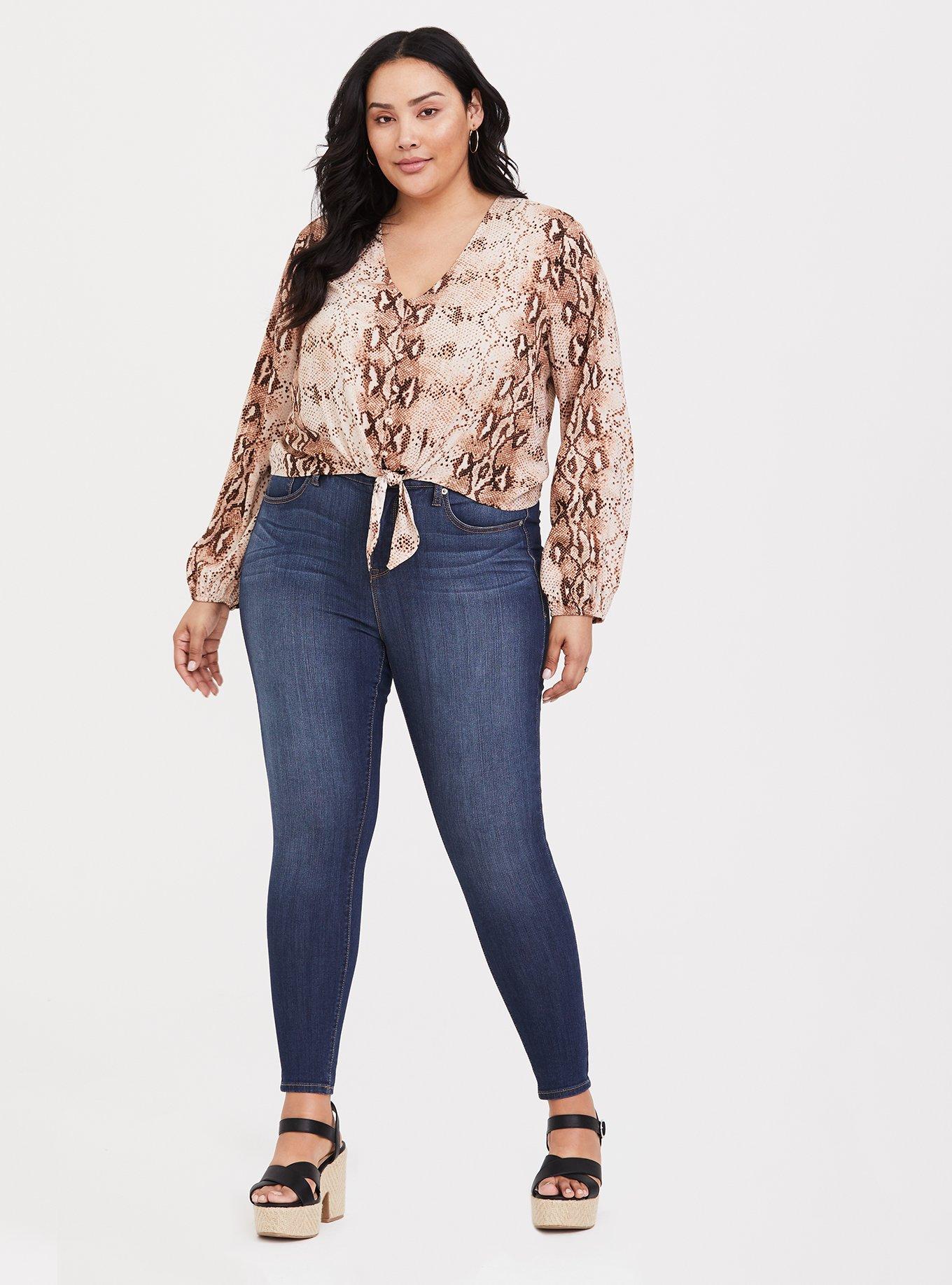 Plus size sale snake print top