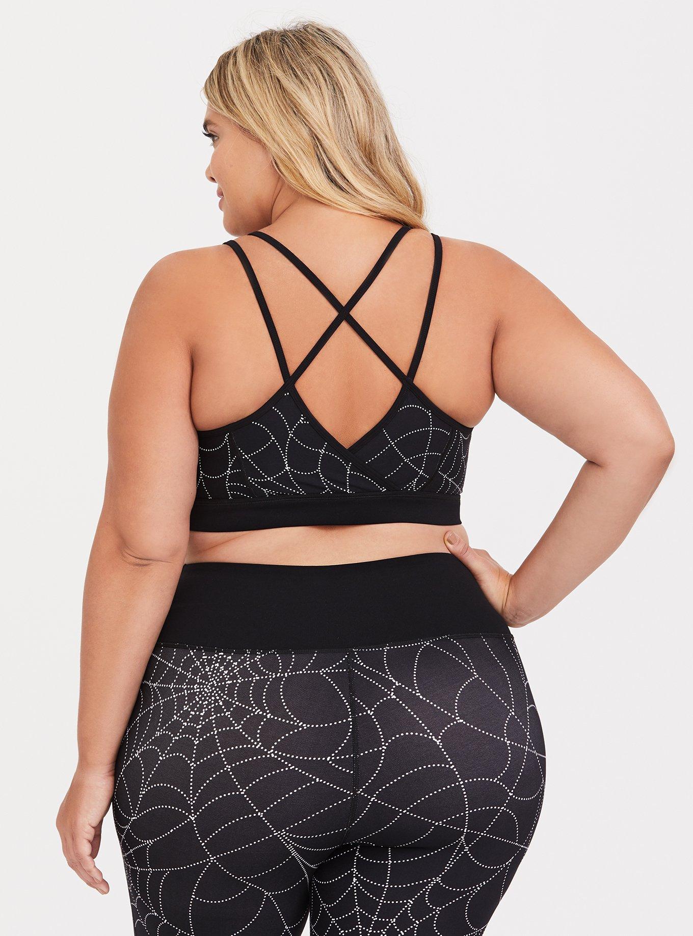 Plus Size - Her Universe Spider-Man Black Strappy Sports Bra - Torrid