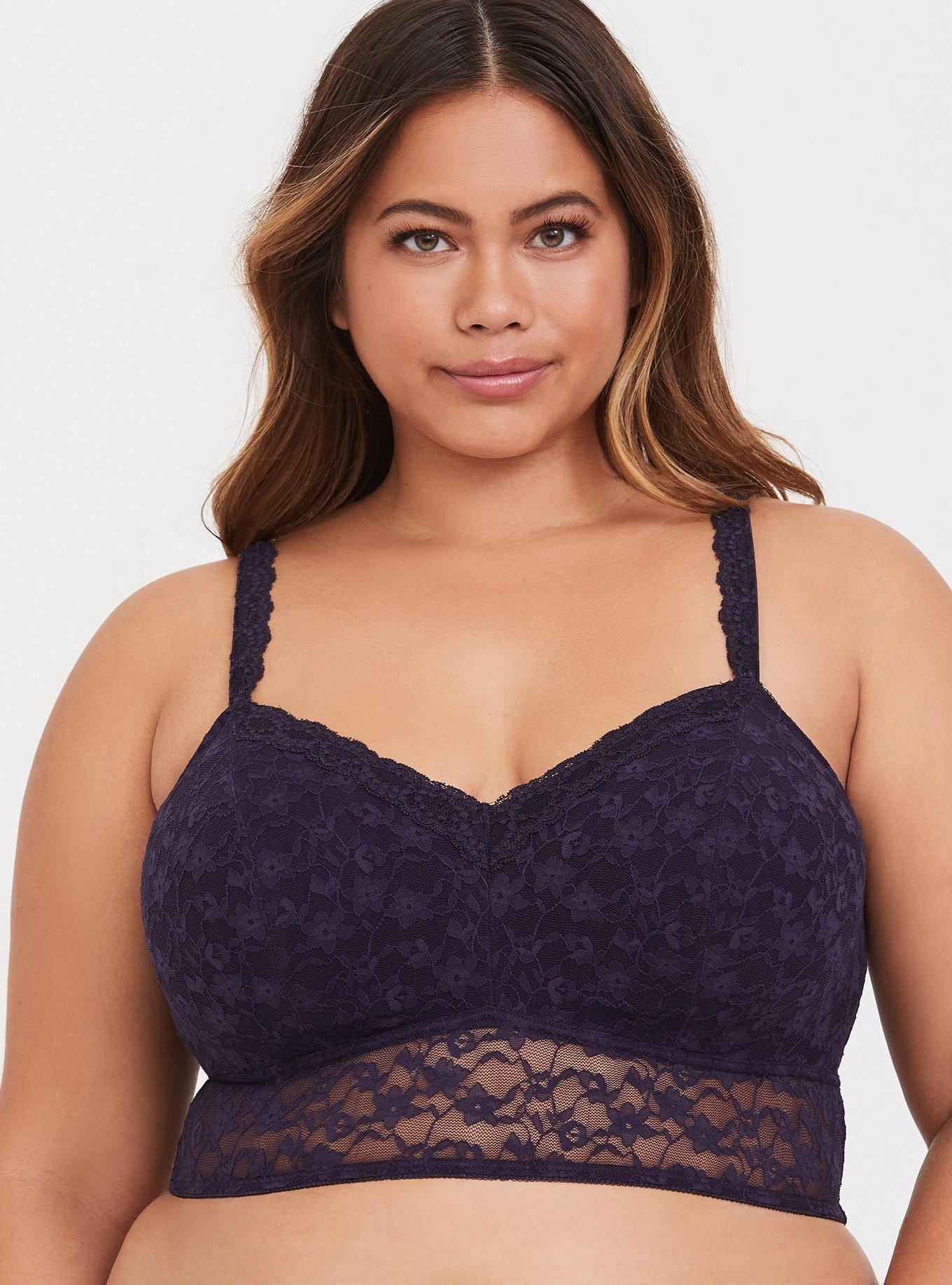 Plus Size Lightly Lined Lace Sheer Longline Bralette Torrid