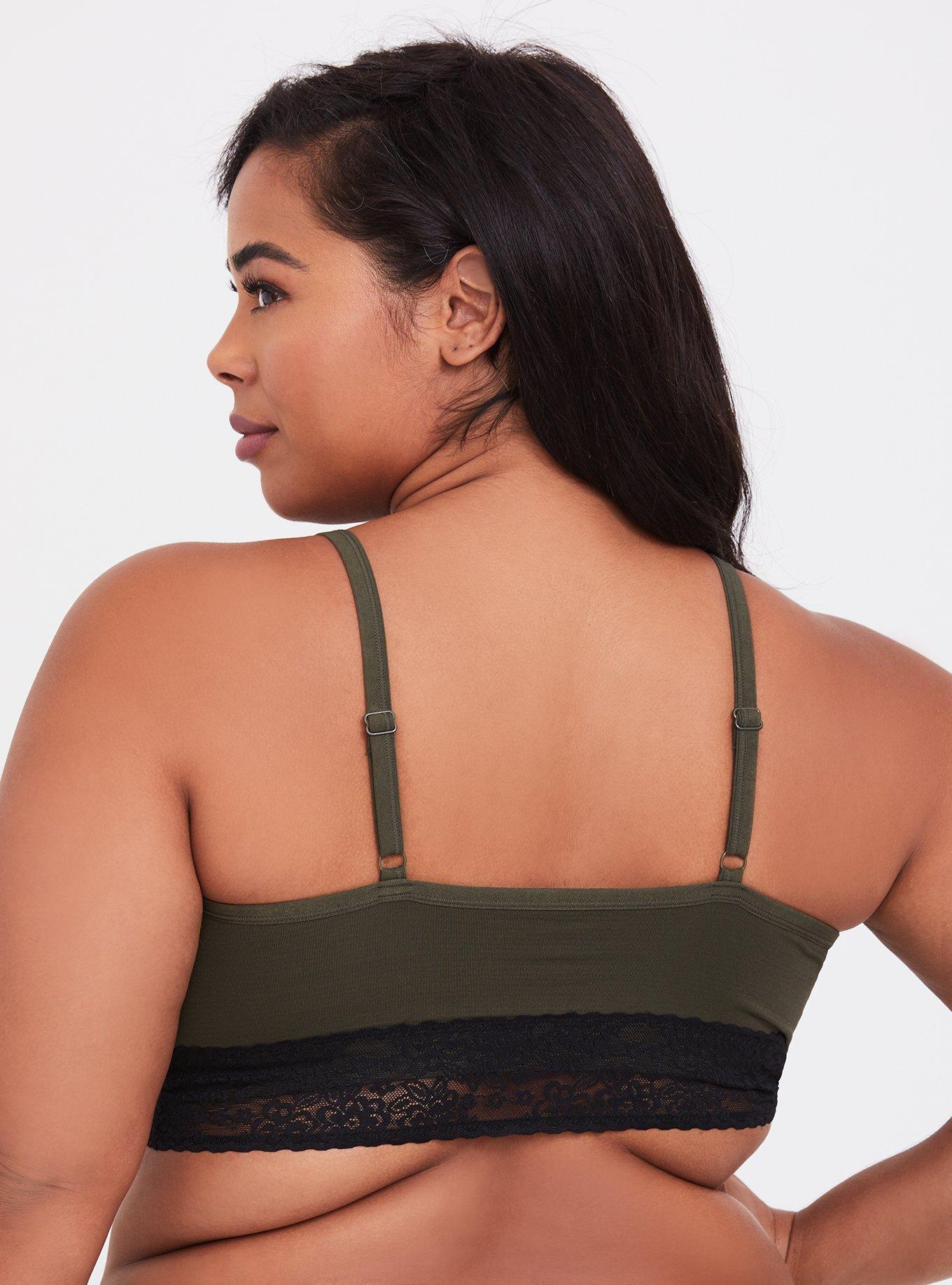 Lightly Lined Seamless Lace Band Bralette, DEEP DEPTHS, alternate