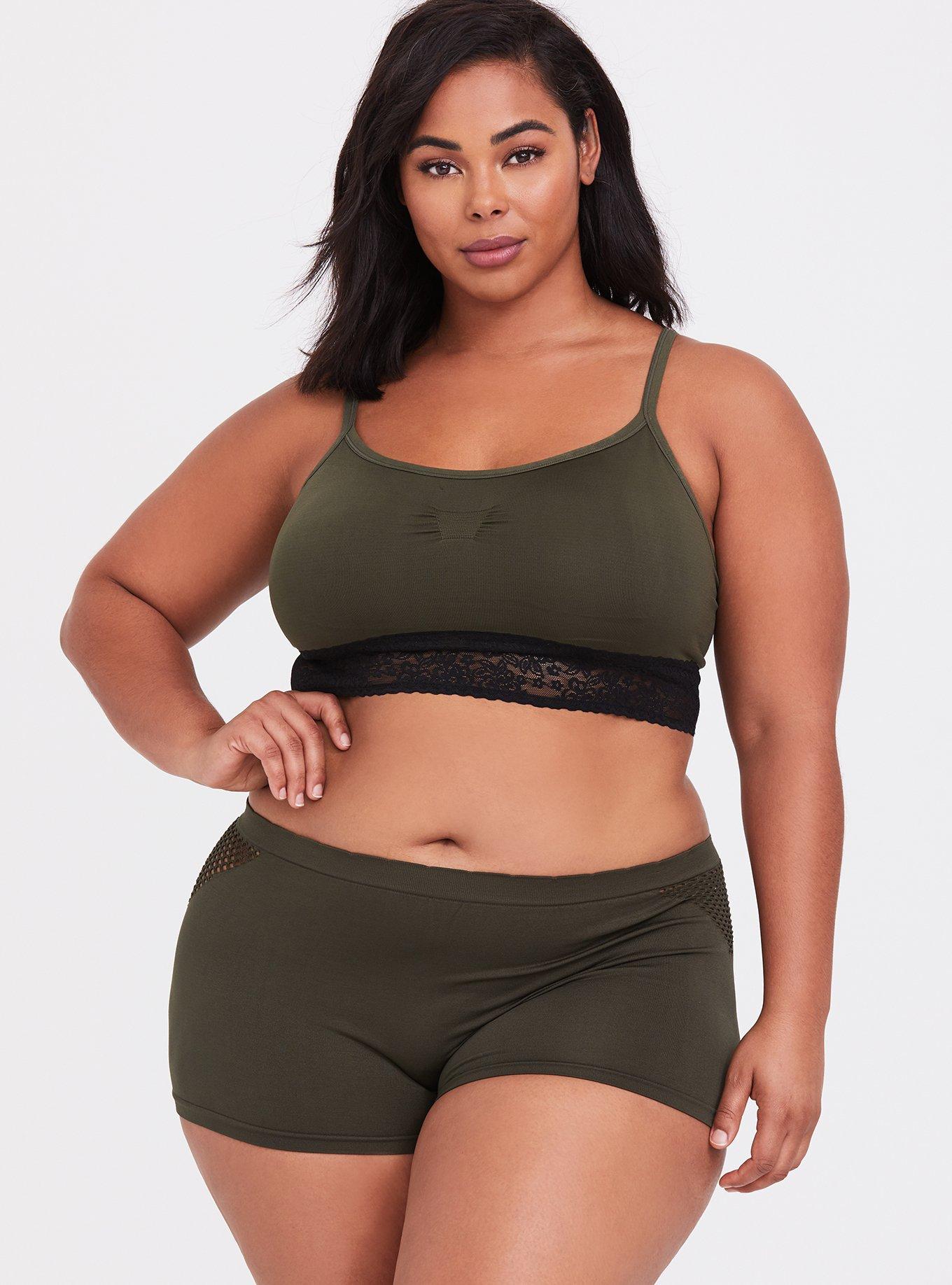 Lightly Lined Seamless Lace Band Bralette, DEEP DEPTHS, alternate