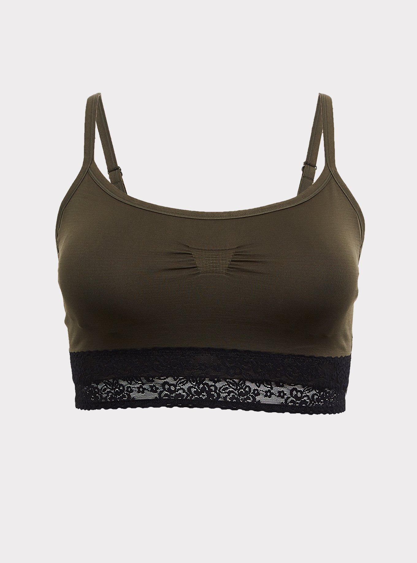 Lightly Lined Seamless Lace Band Bralette, DEEP DEPTHS, hi-res