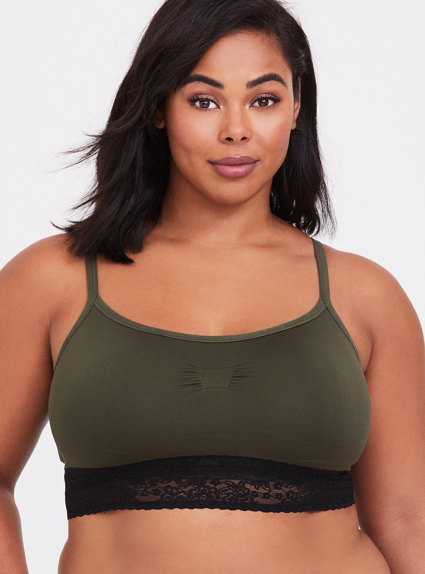 Lightly Lined Seamless Lace Band Bralette, DEEP DEPTHS, hi-res