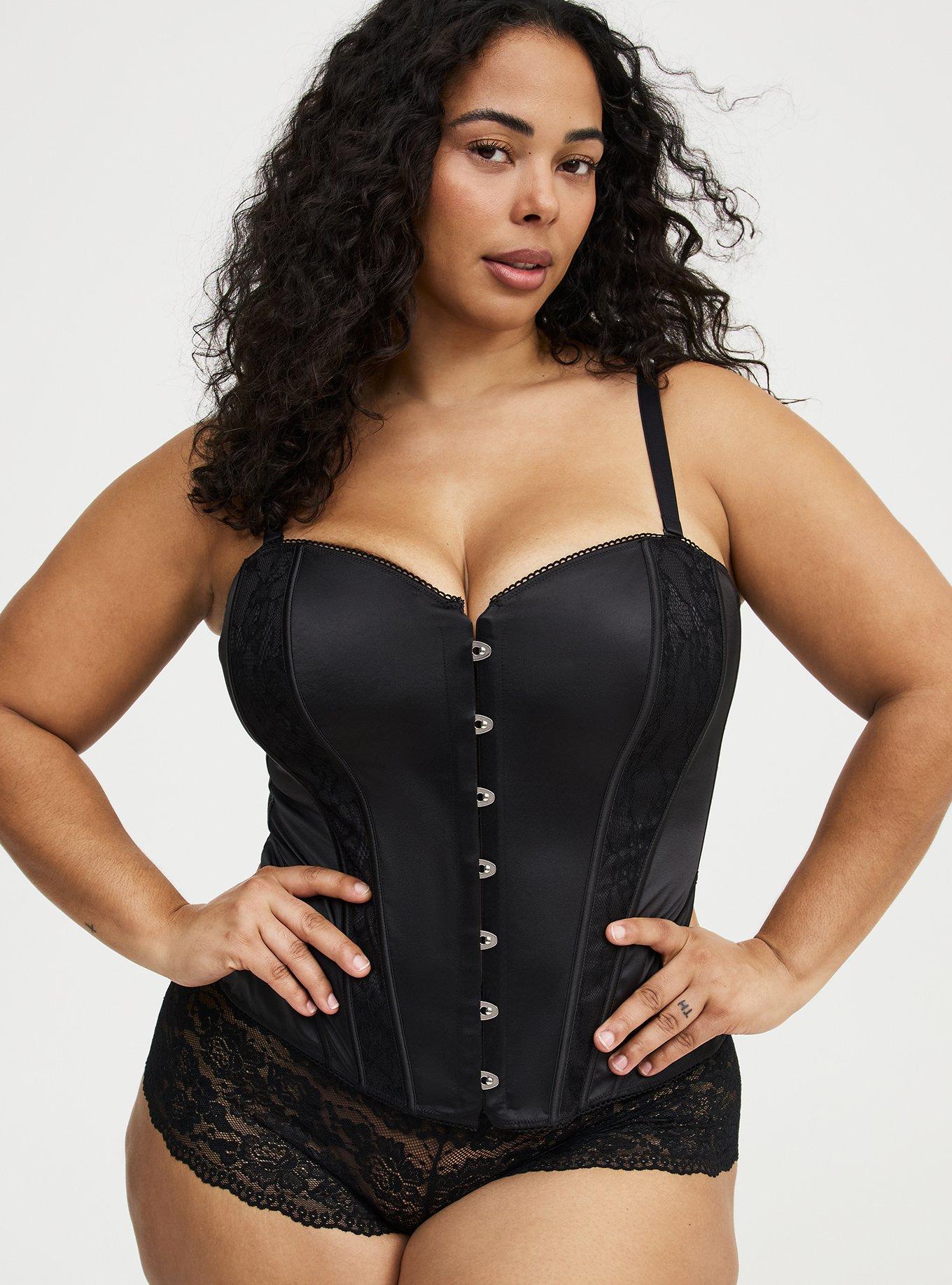 Satin Corset With Hook Front