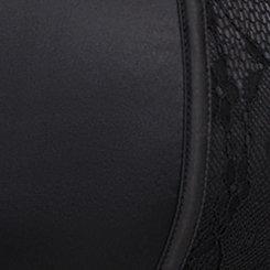 Satin Corset With Hook Front, RICH BLACK, swatch