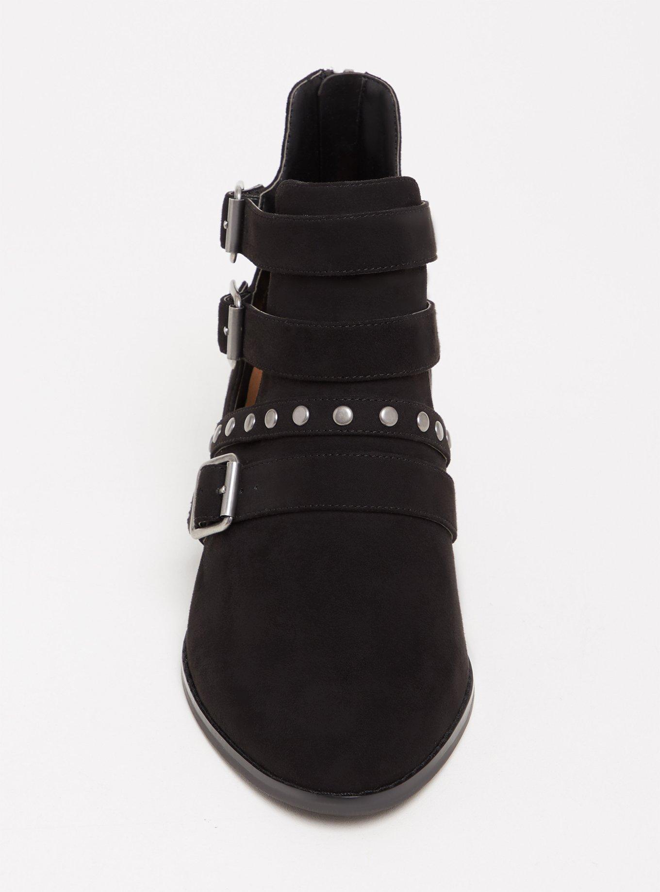 Studded Cutout Bootie (WW), BLACK, alternate