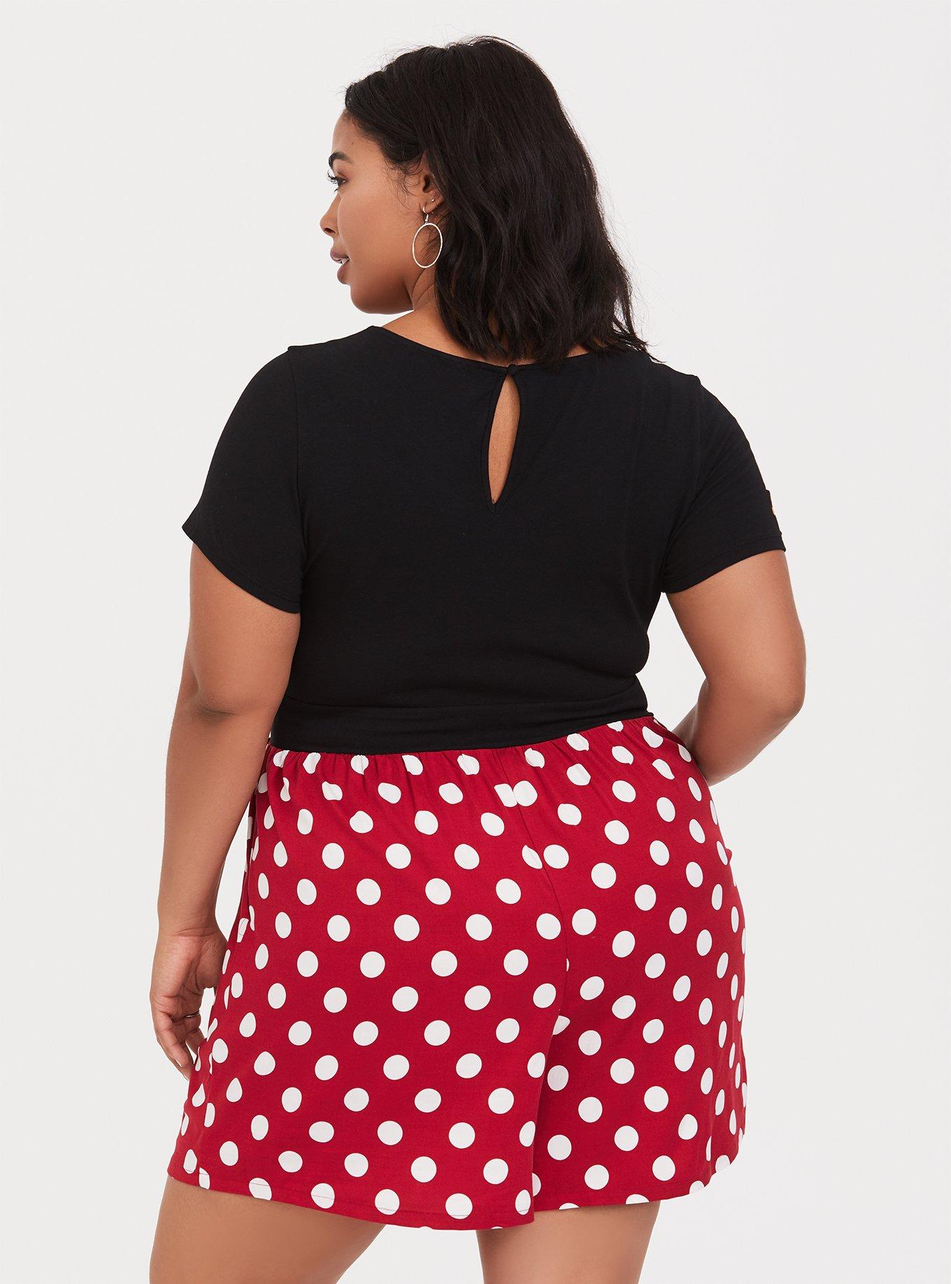 Plus Size - Disney High Waist Cheeky Panty - Cotton Mickey Mouse Plaid Red  - Torrid