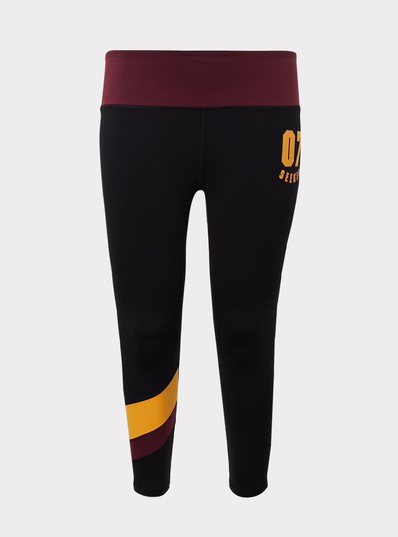 Plus Size - Harry Potter 07 Seeker Black & Burgundy Crop Active Legging -  Torrid