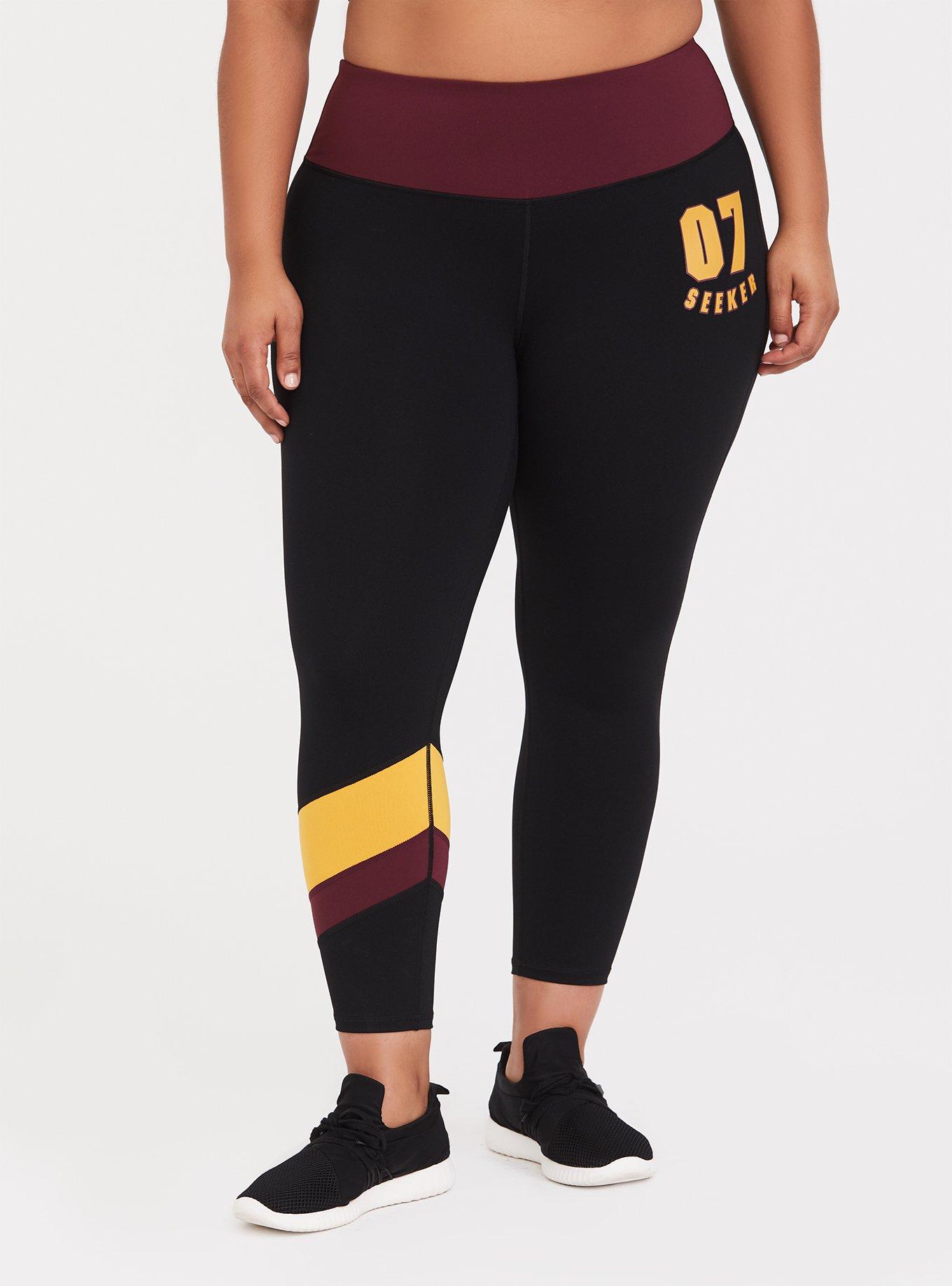 Plus Size - Harry Potter 07 Seeker Black & Burgundy Crop Active