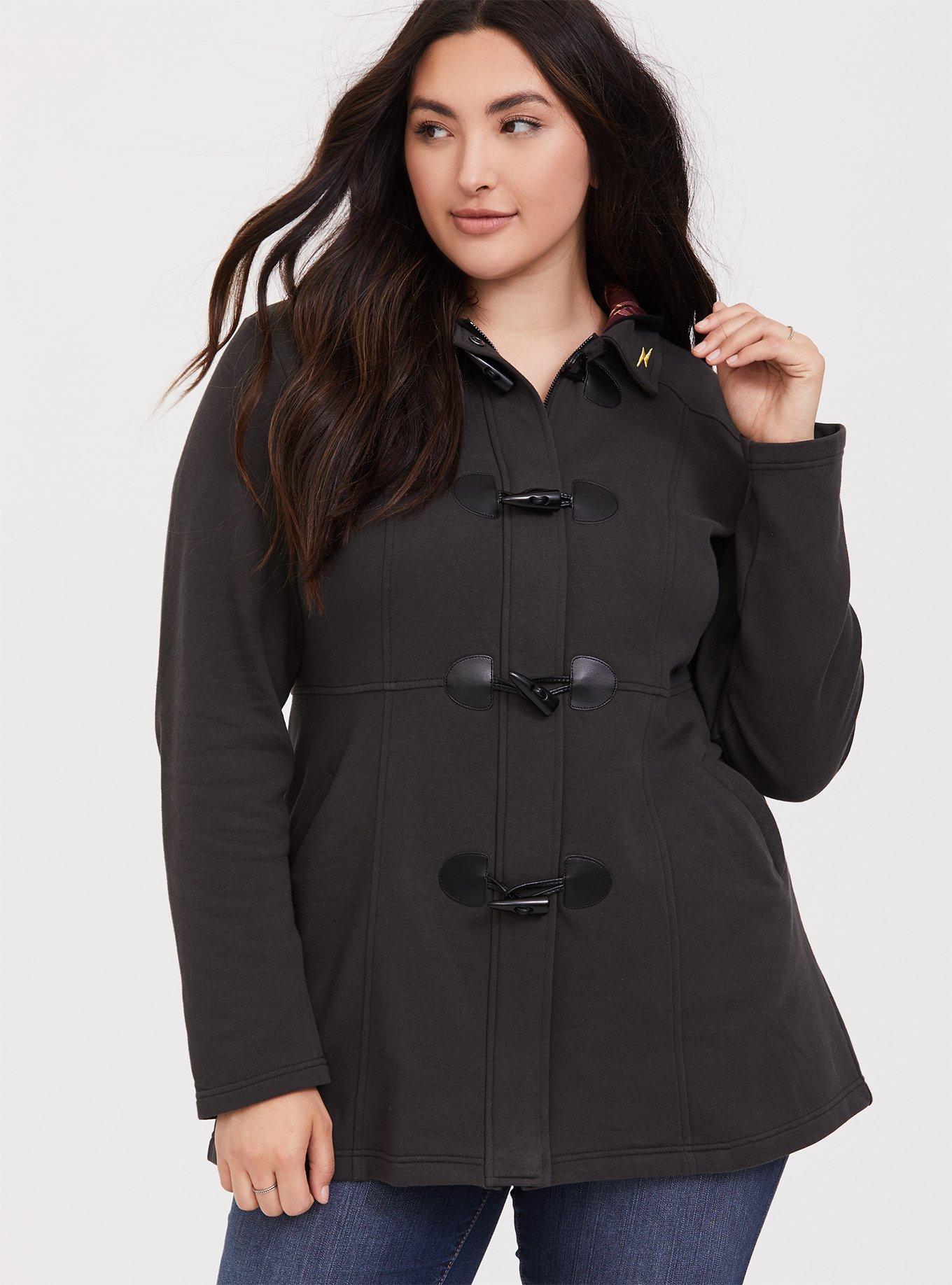 Plus size toggle coat hotsell with hood