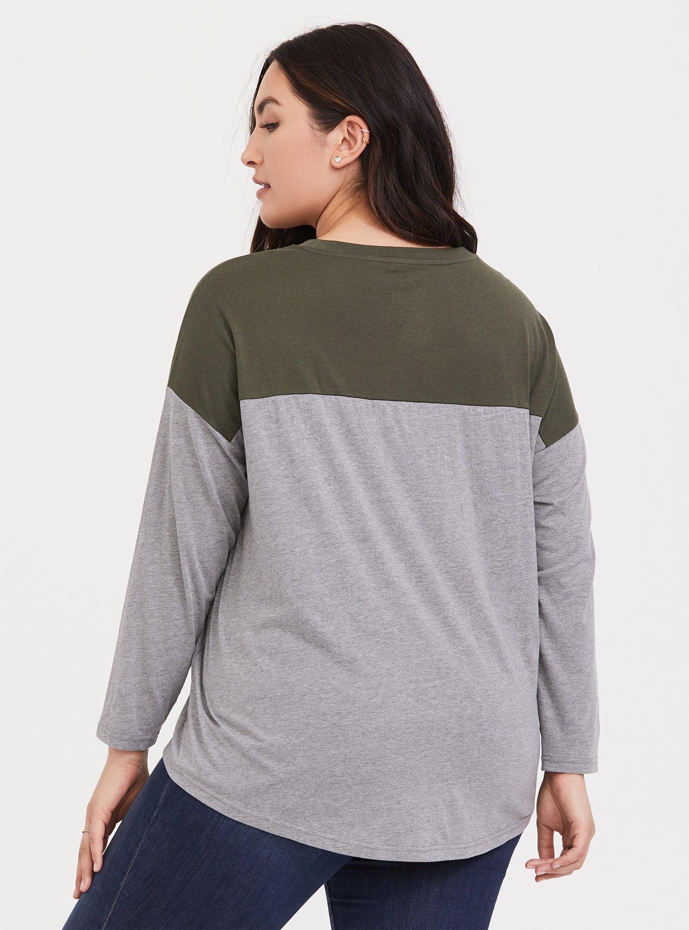 Jurassic Park Grey & Olive Green Long Sleeve Top, DEEP DEPTHS, alternate