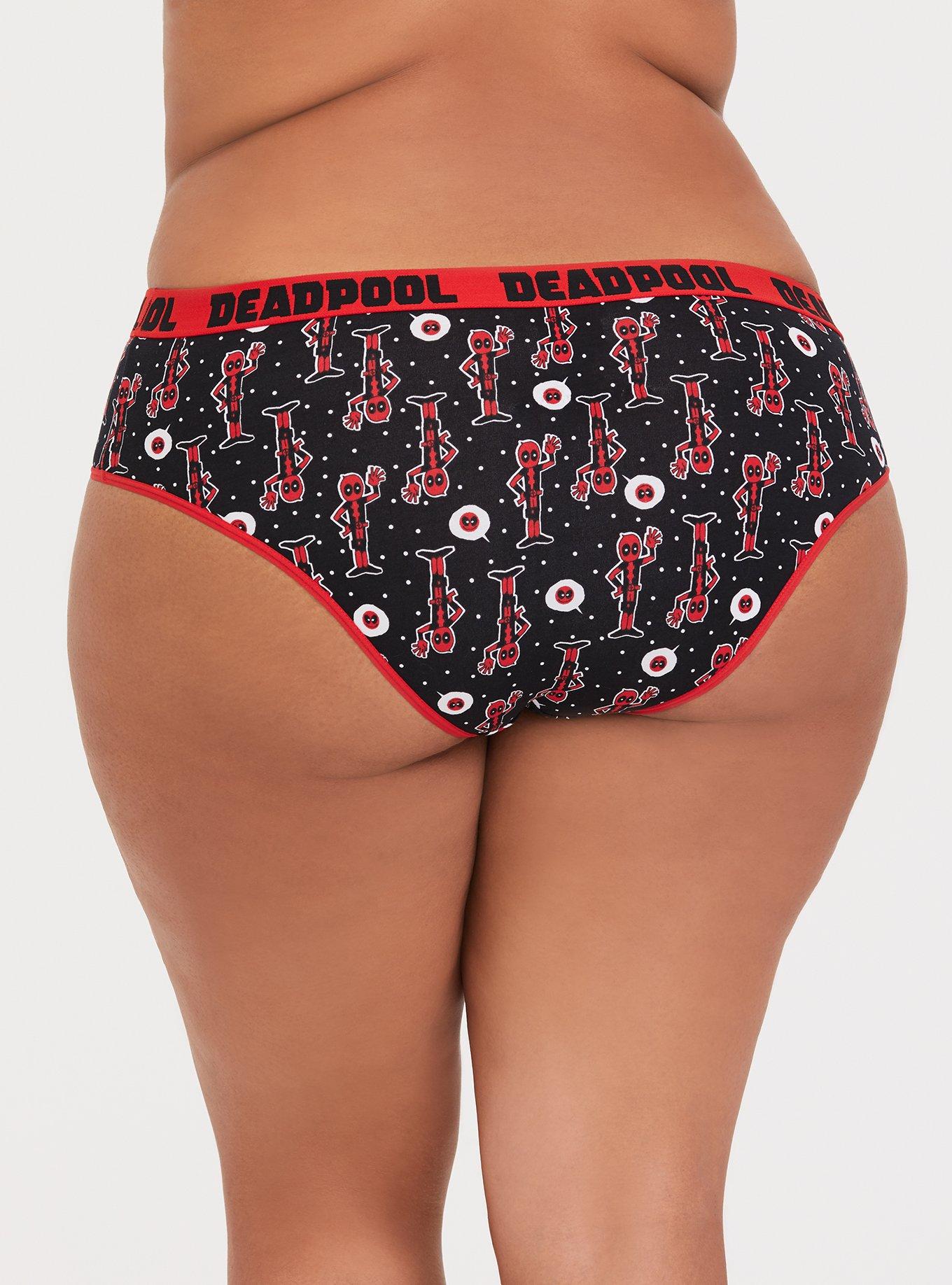 Plus Size - Marvel Deadpool Red & Black Cotton Hipster Panty - Torrid