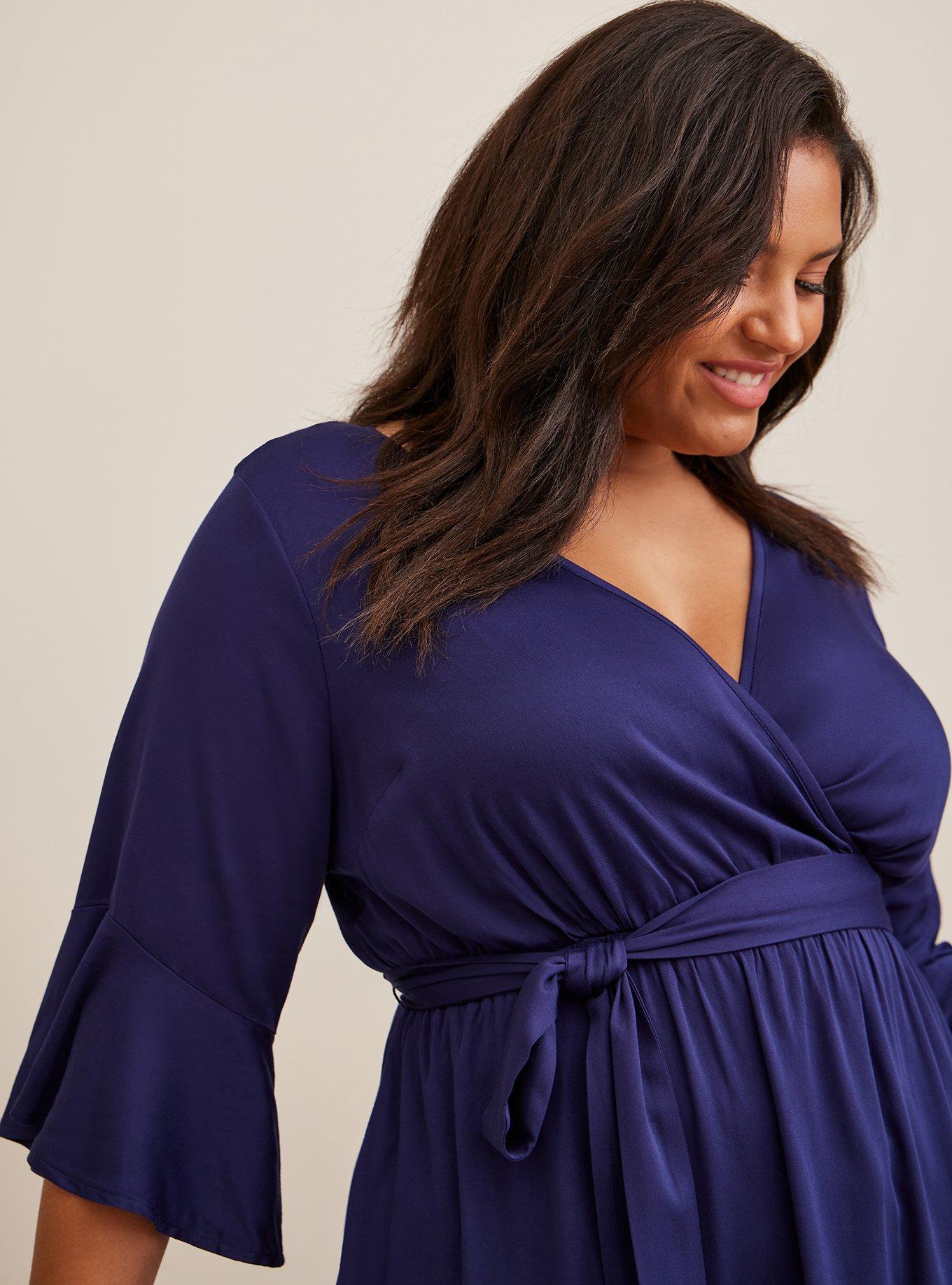 Plus Size - Babydoll Challis Surplice Tie-Front Top - Torrid