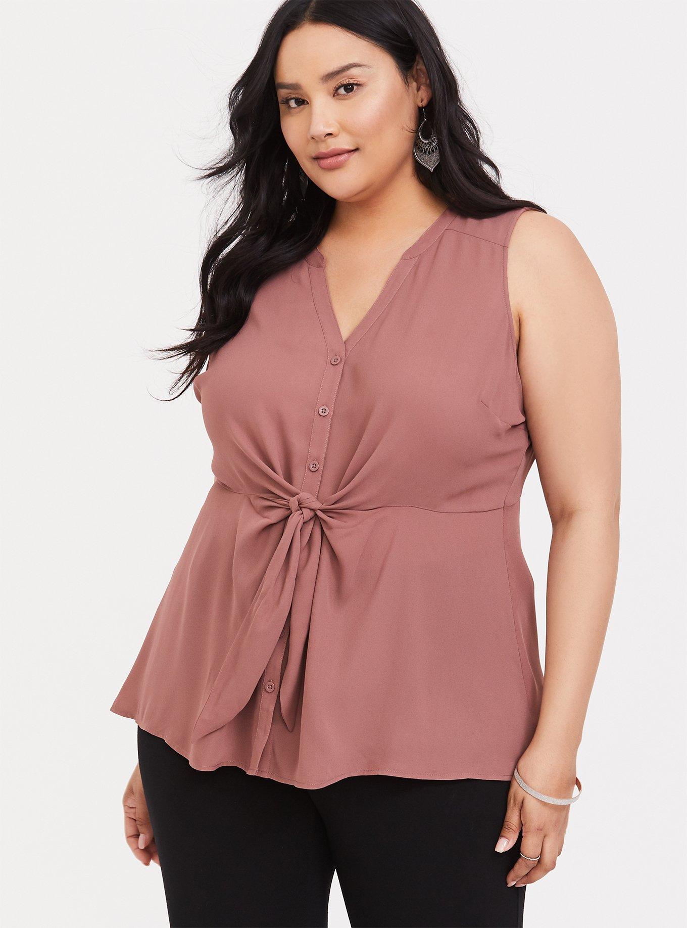 Plus Off Shoulder Knot Front Split Hem Peplum Blouse