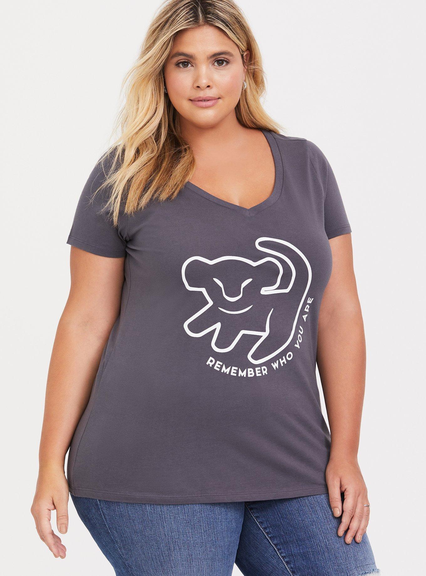 Plus Size Disney The Lion King Grey Slim Fit Top, NINE IRON, alternate