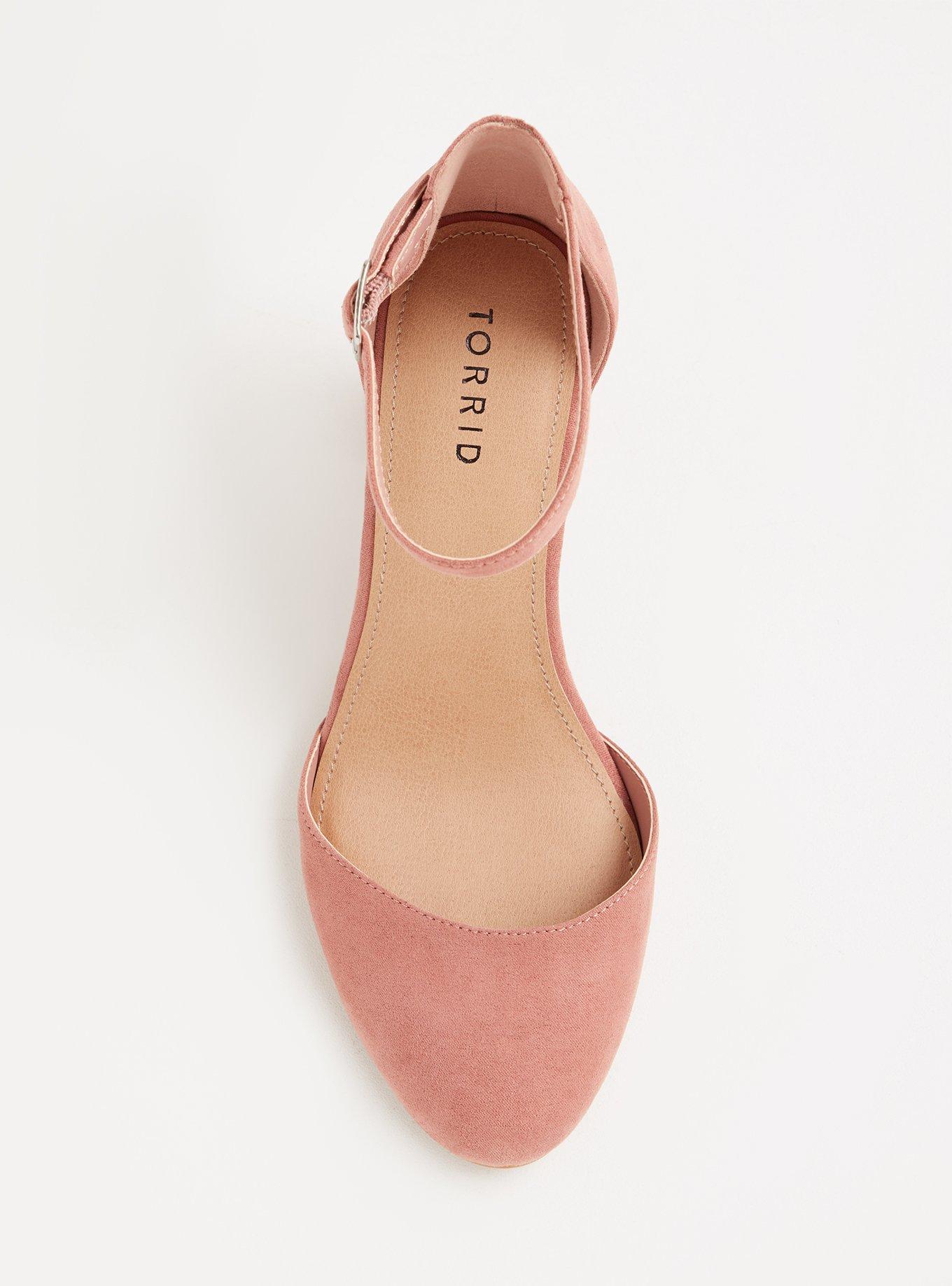 Mauve Pink Faux Suede D'Orsay Ankle Strap Pump (WW), MAUVE, alternate