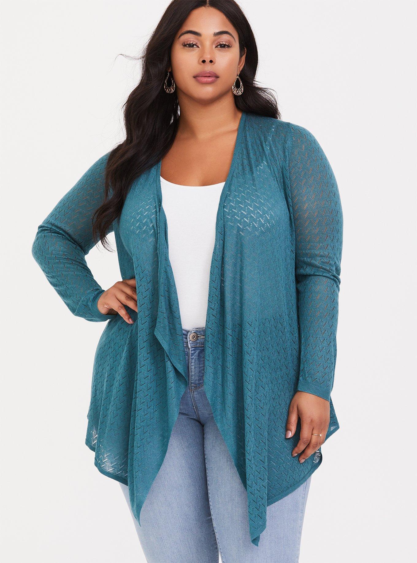 Plus size draped cardigan sale