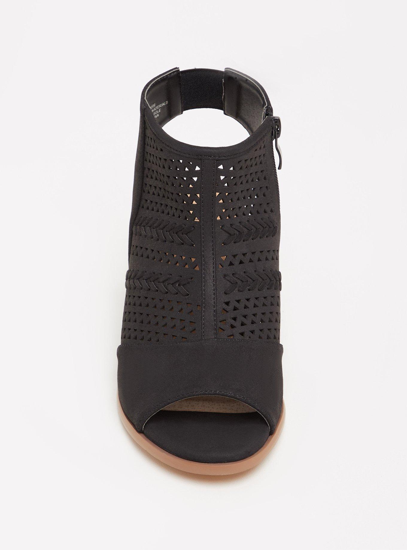 Perforated Cutout Bootie (WW), BLACK, alternate