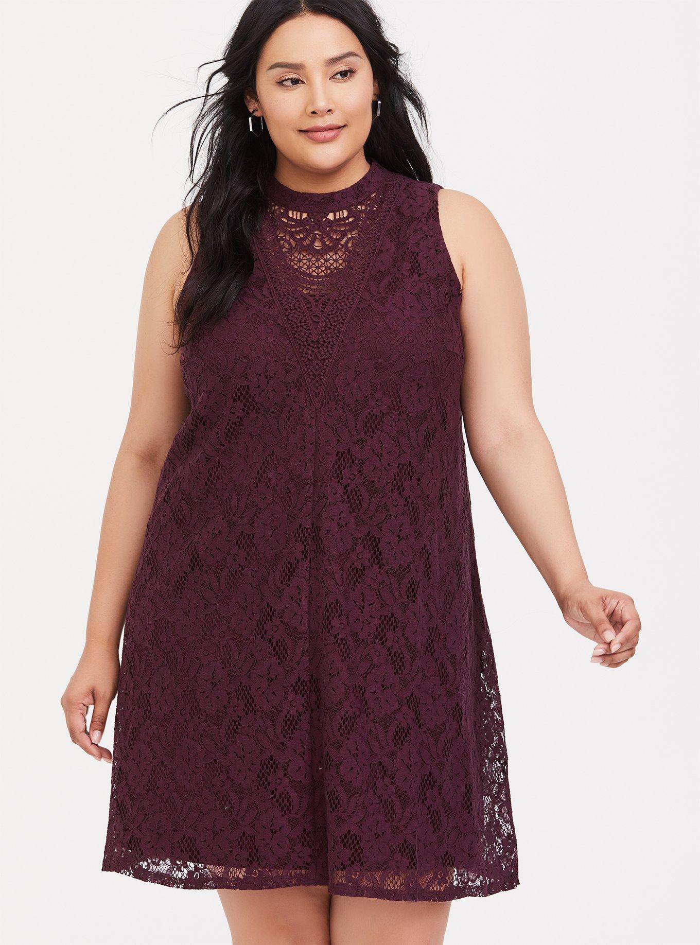 Torrid burgundy lace on sale dress