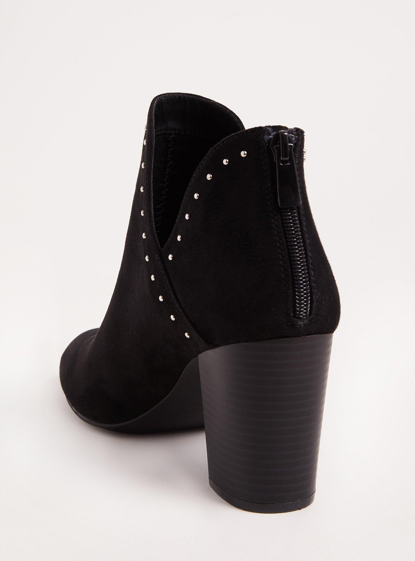 Plus Size V-Cut Studded Bootie (WW), BLACK, alternate